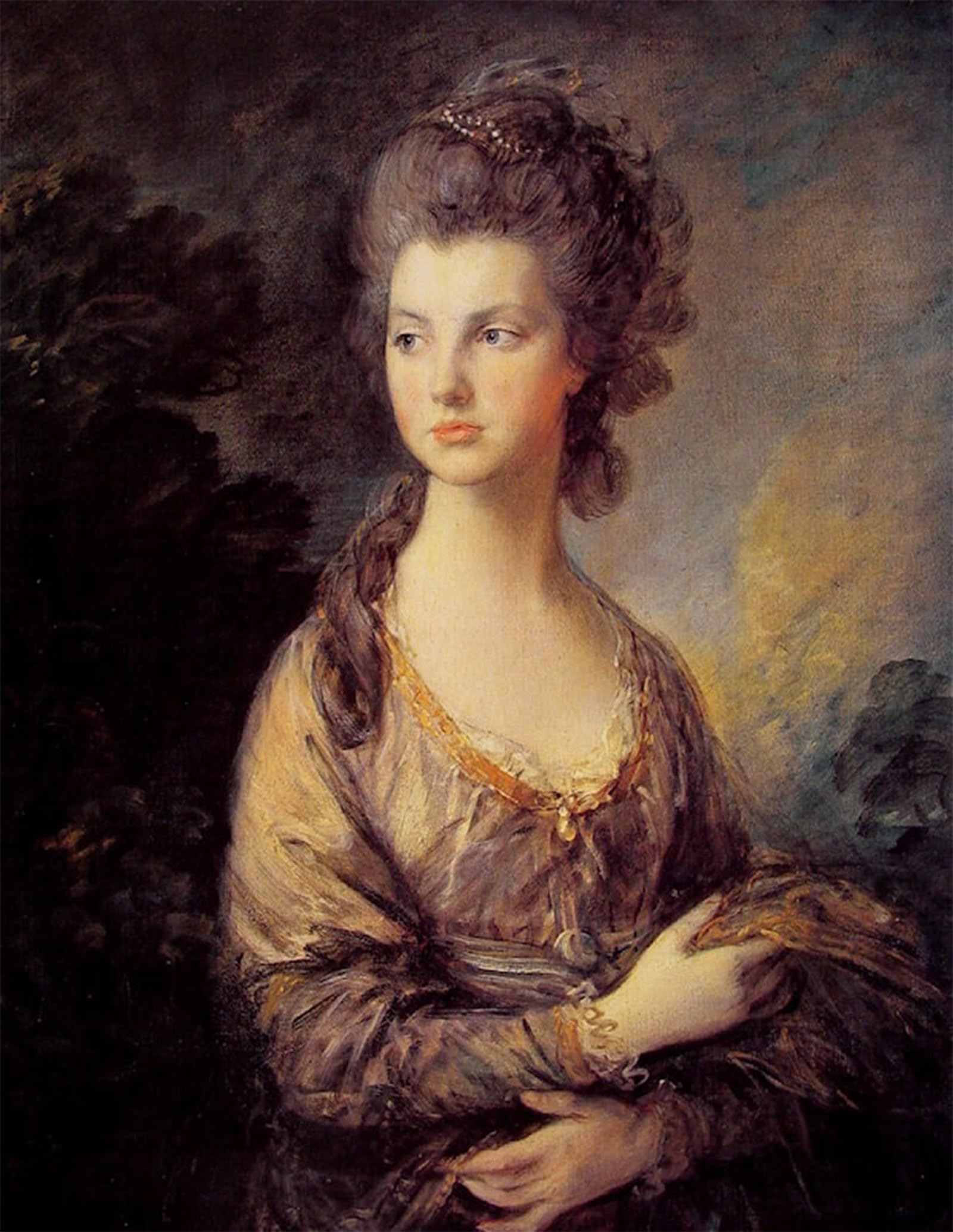 Posteriik No Frame Vintage Classic Picture Landscape Artwork Mrs Graham By Thomas Gainsborough Portrait Canvas Painting For Office Home Decor 60X90cm