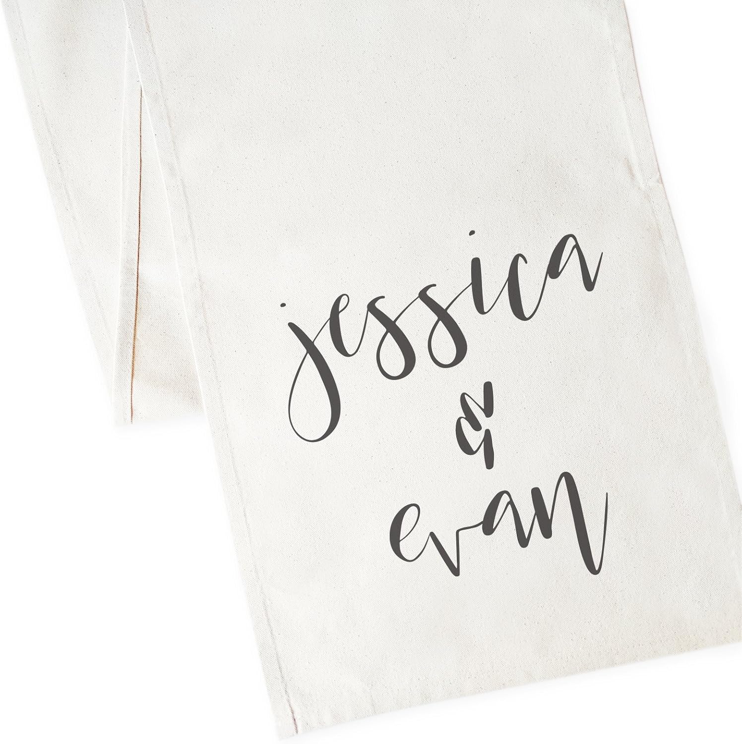 The Cotton & Canvas Co. Personalized Last Name Wedding Table Runner and Party Decoration