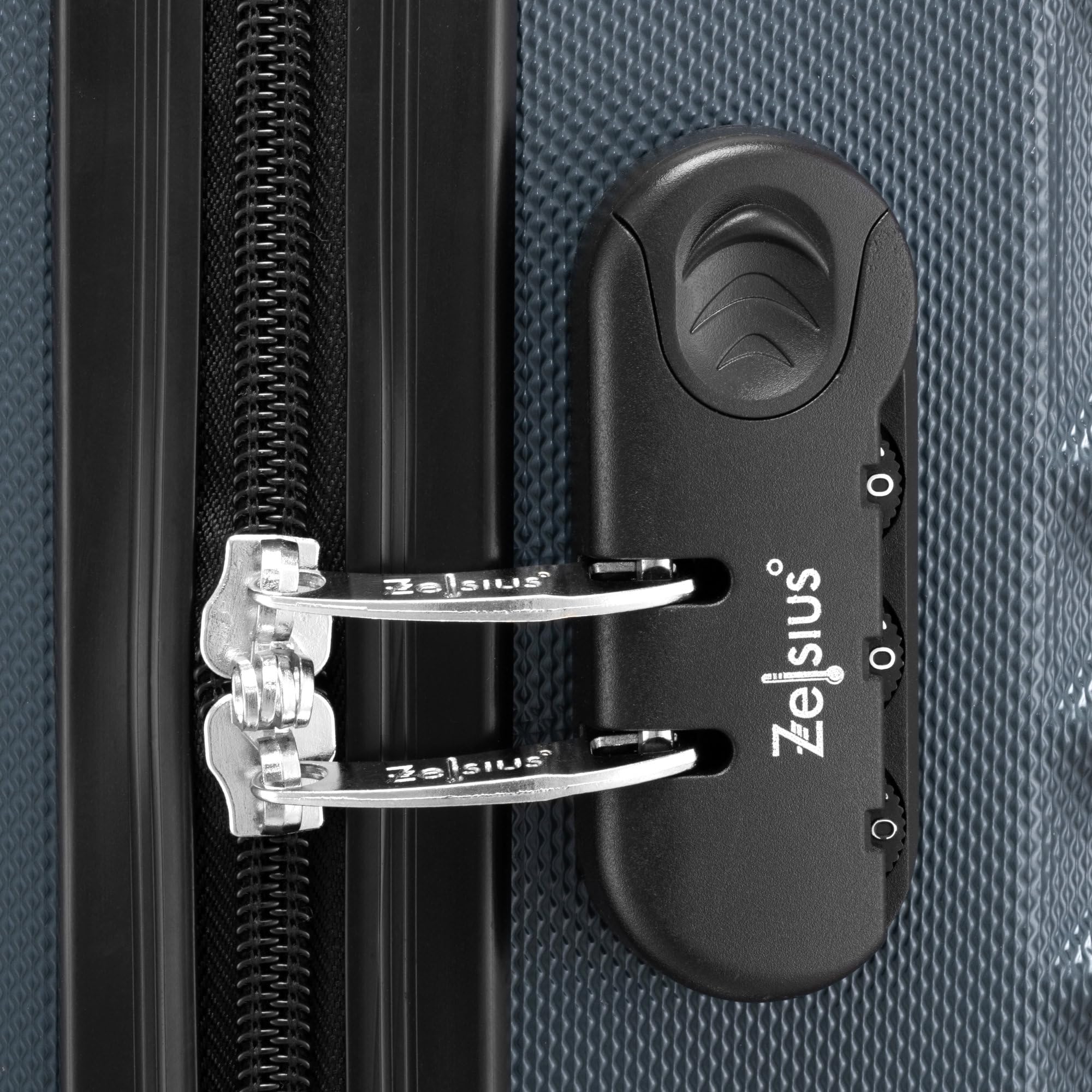 Zelsius Set di valigie 4 pezzi, antracite | Valigia rigida in ABS con chiusura a combinazione, 4 ruote e divisorio interno | Valigia a mano, set di valigie rigide 4 pezzi, trolley, valigia grande
