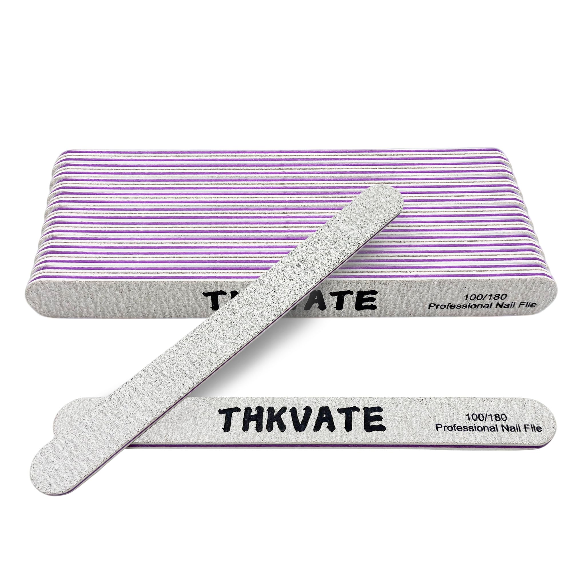 Nail File 20 PCS Professional Reusable 100/180 Grit Double Sides Washable Nail File Manicure Tools for Poly Nail Extension Gel and Acrylic Nails Tools Suit for Home Salon