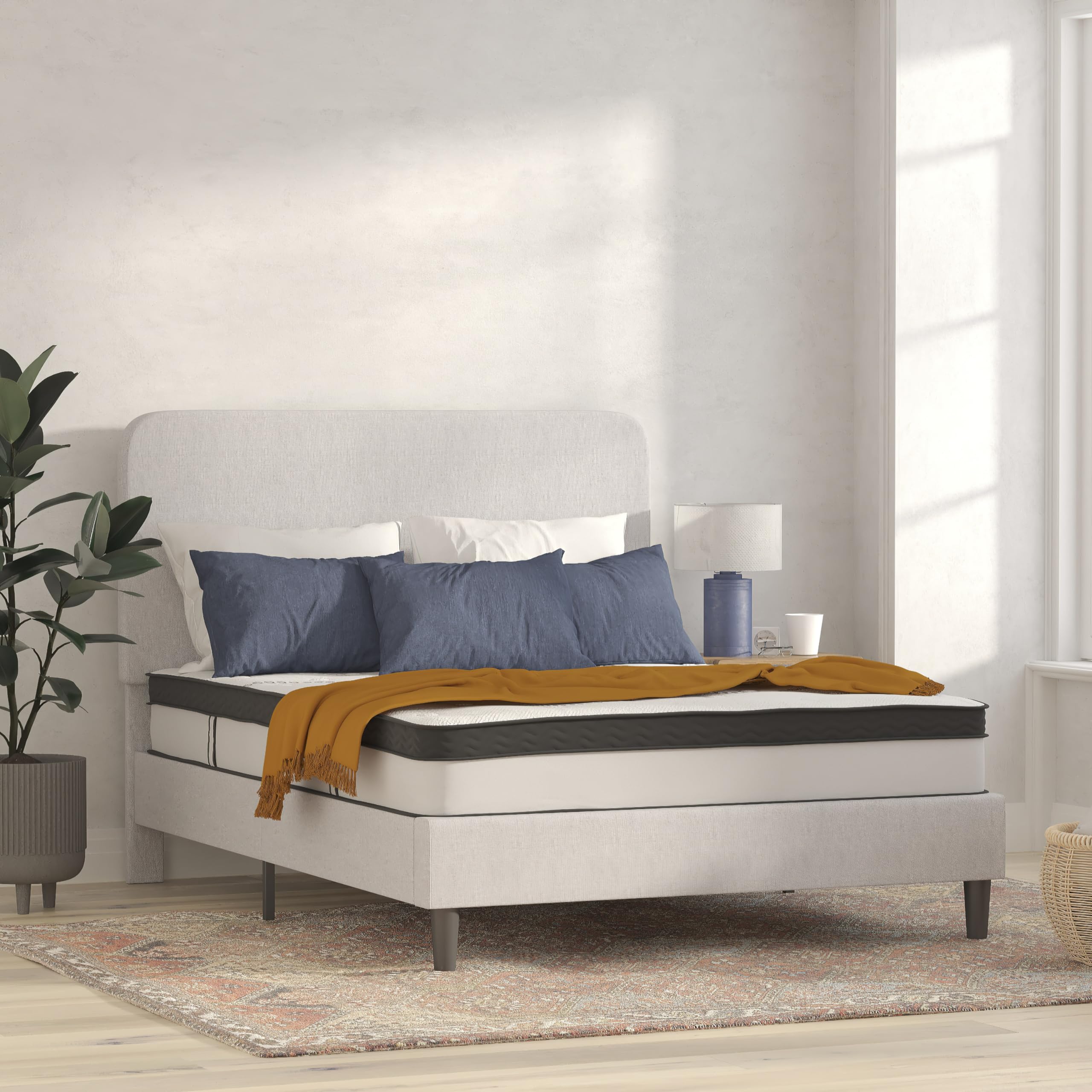 Flash Furniture Capri Comfortable Sleep 10" Hybrid Pocket Spring and Foam Mattress in a Box, Foam Pocket Spring Hybrid Mattress, Queen
