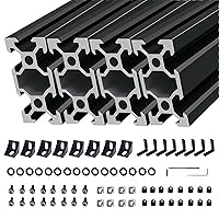 Vista 31 de BELLA BAYS 4 piezas de perfil de extrusión de aluminio ranura V de 15.75 pulgadas 400mm 2020 estándar europeo anodizado plateado guía de riel lineal