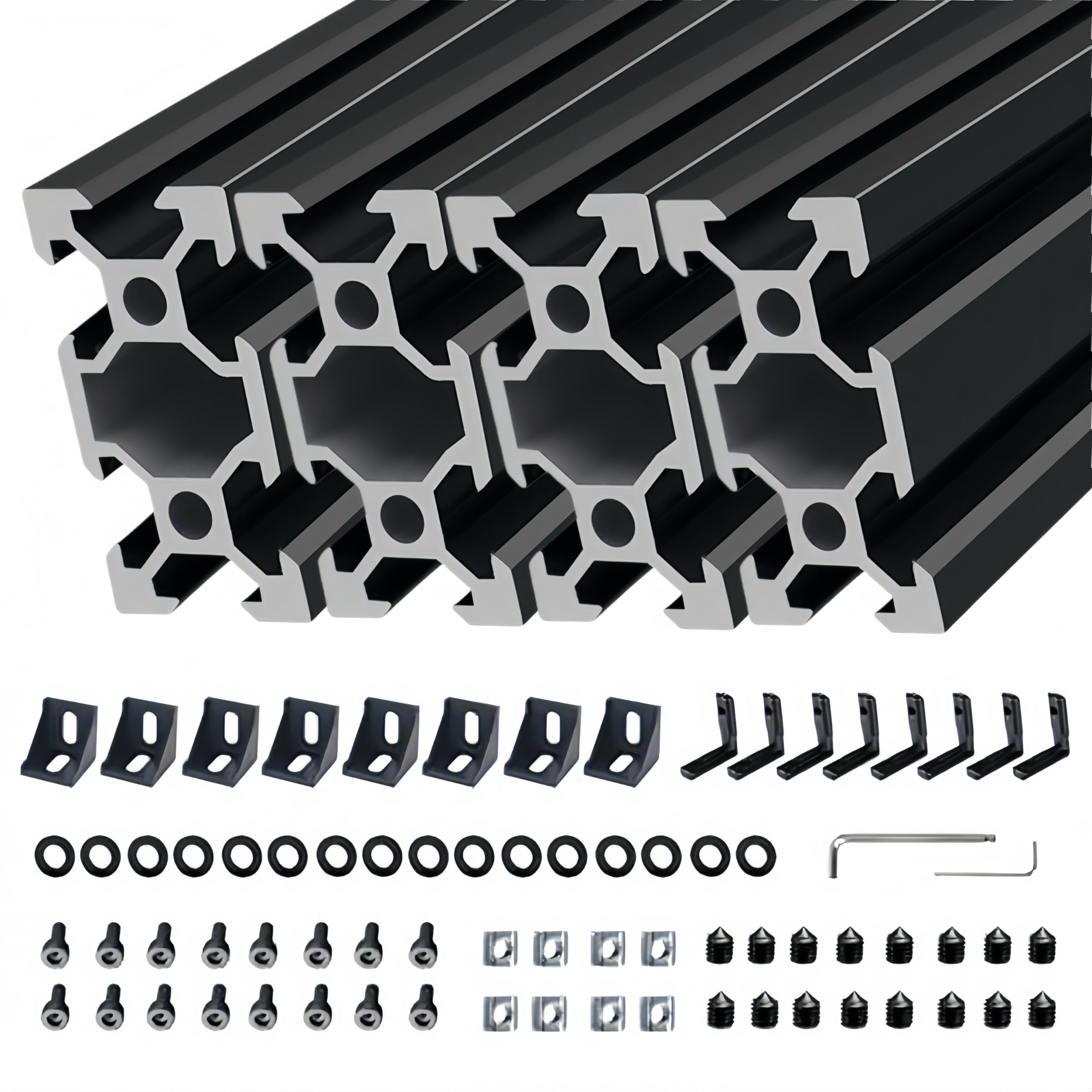 BELLA BAYS 5 Pack 78.74 inch 2000 mm 2040 V Slot Aluminum Extrusion Profile European Standard Anodized Silver Extruded Linear Rail Guide Frame for 3D Printer Laser Engraving Machine CNC Workbench DIY — Amazon image 13