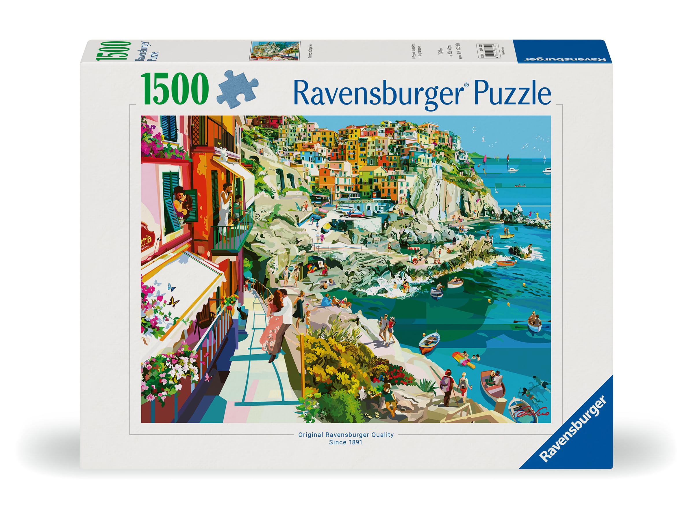Ravensburger - Puzzle Romanticismo alle Cinque Terre per Adulti e Ragazzi, 1500 Pezzi, Idea Regalo per Lei o Lui, 80x60 cm