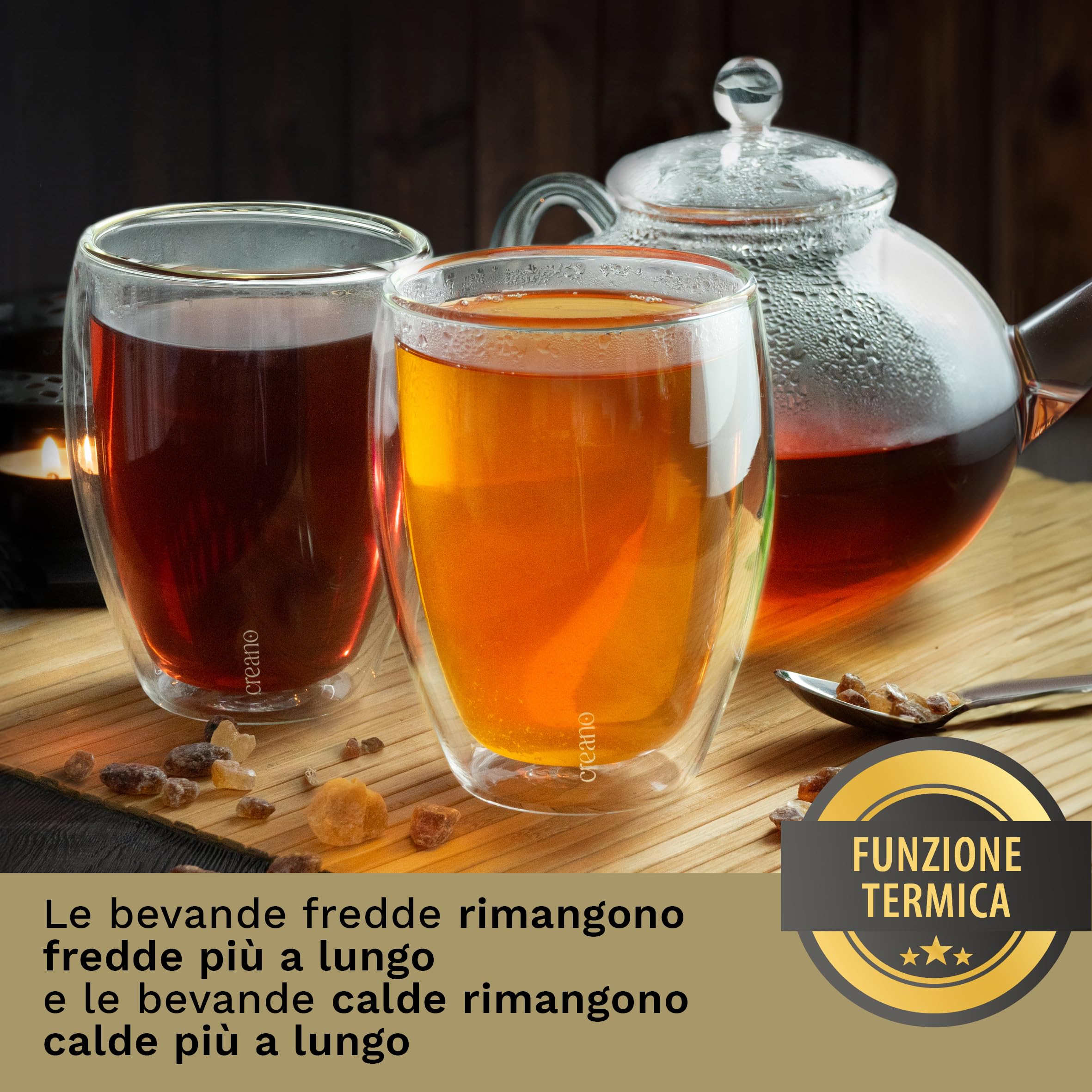 Creano Bicchieri da Caffè Doppia Parete 400 ml – Set 2 Pezzi, Vetro di Qualità Gastronomica, 100% Lavabile in Lavastoviglie, Catering Business Affari - Innovatzione 2024