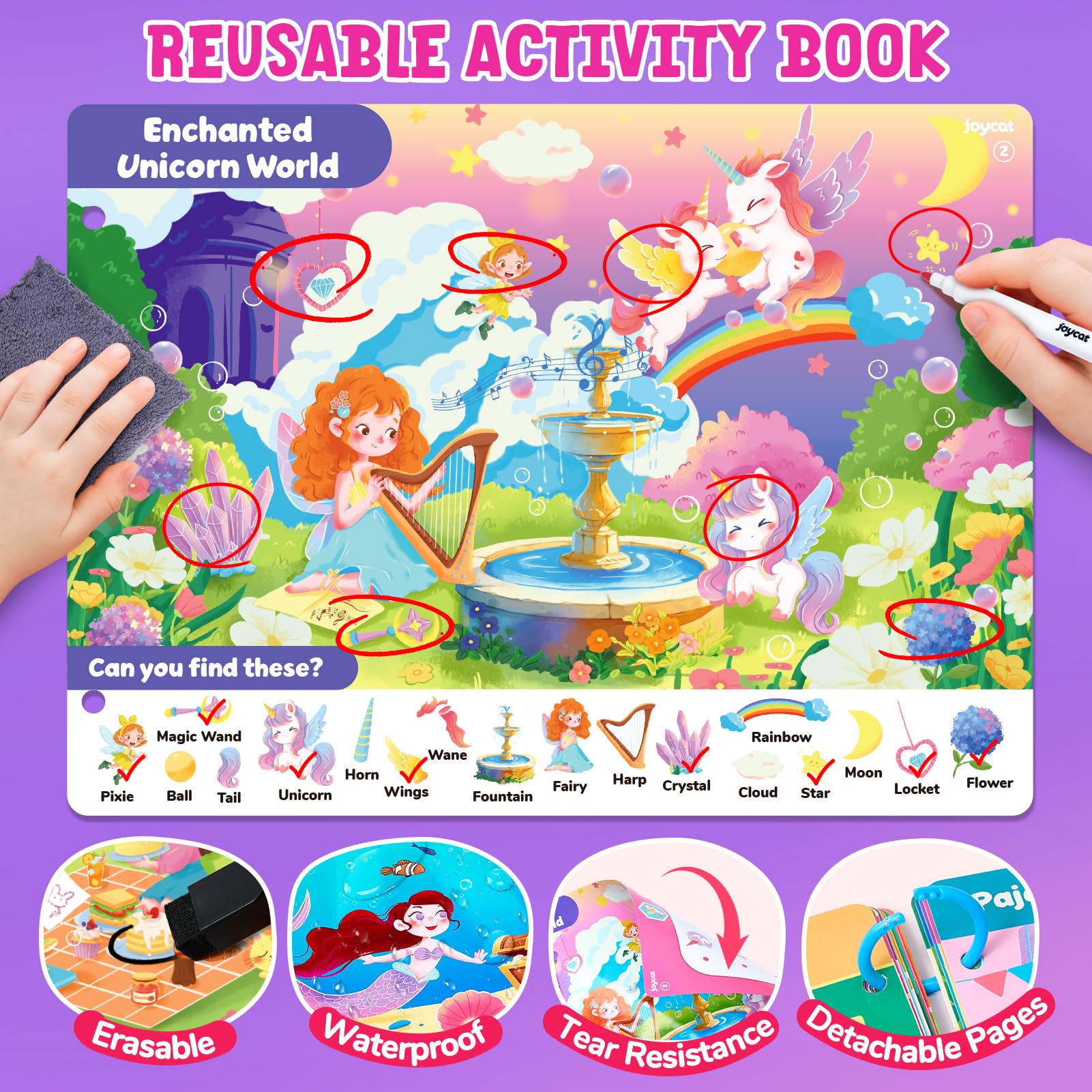 JoyCat Seek & Find Game Book, Educational Toys for Girls Ages 3-5, Preschool Learning Activities for Toddlers & Kids - Image 2