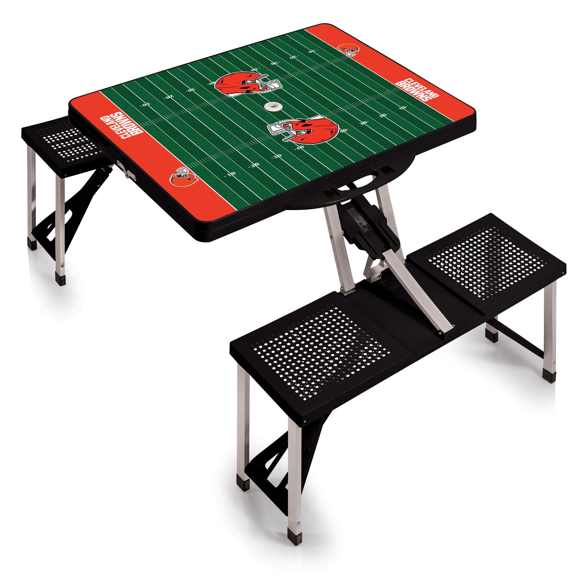 Picnic TIME NFL Football Field Folding Picnic Table, Camping Table, Outdoor Table with Umbrella Hole