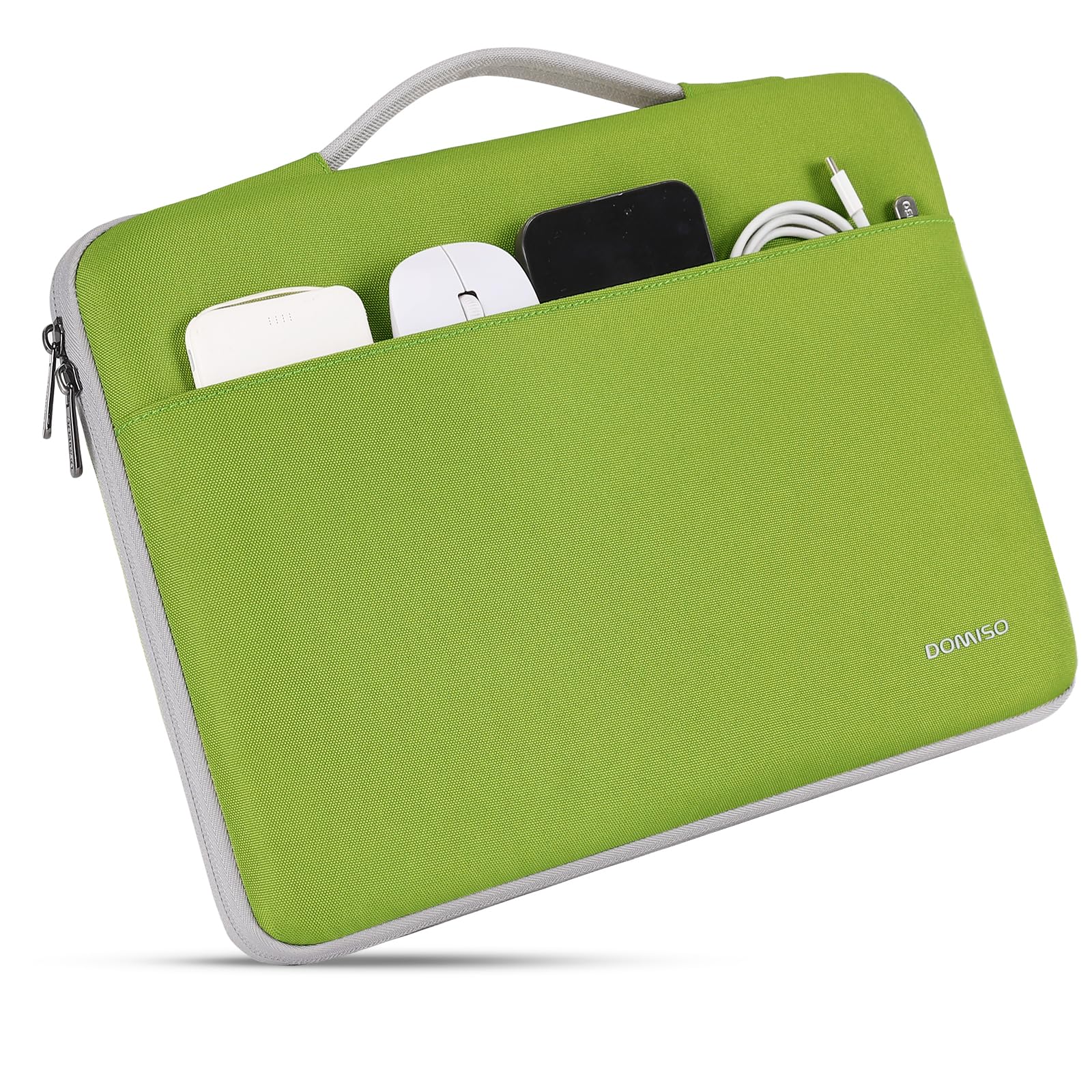 DOMISO 17.3 Pulgada Funda Ordenador Portátil Impermeable Protectora Bolsa con asa Portátil para 17.3" Dell/MSI/Lenovo IdeaPad 300 320 321/HP ENVY 17/LG Gram 17"/ASUS ROG STRIX GL702VS,Verde Hierba