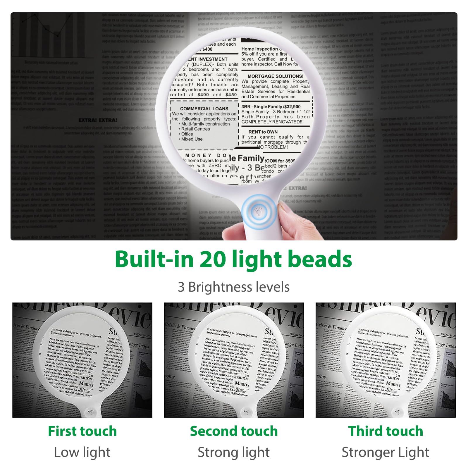 Vergrootglas Met Licht, Met Een Enorme 4X-vergrootglas, 50 Lichtgevende Gevouwen Leds Voor Een Gevouwen Tafelblad Leesloep Met Licht Voor Senioren Groot Gezichtsvermogen
