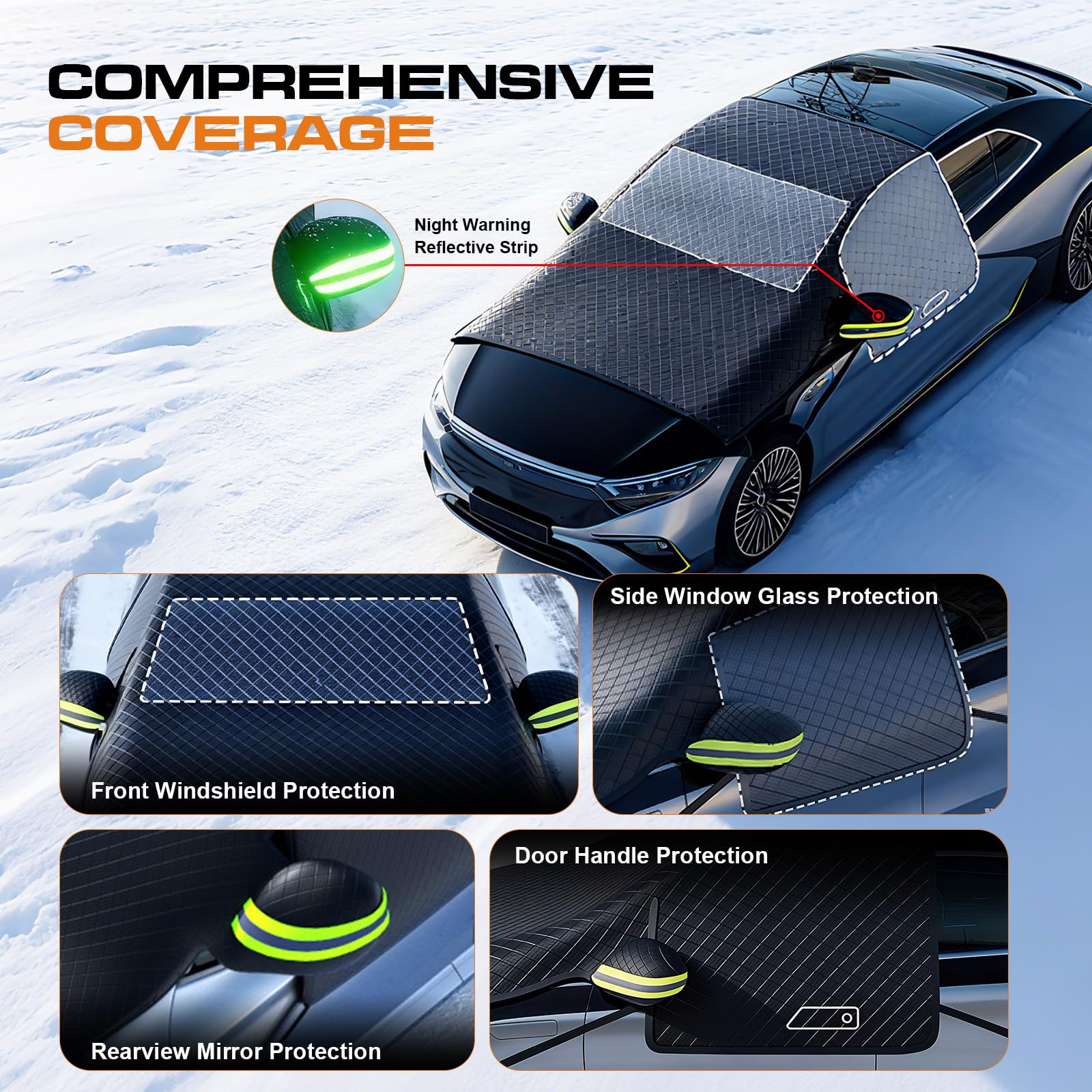 Couverture Pare-Brise Voiture, Protection Hivernale Pliable Pour Voiture Bache Anti Givre Voiture Pare Soleil Voiture Universelle 230 145cm 98460755