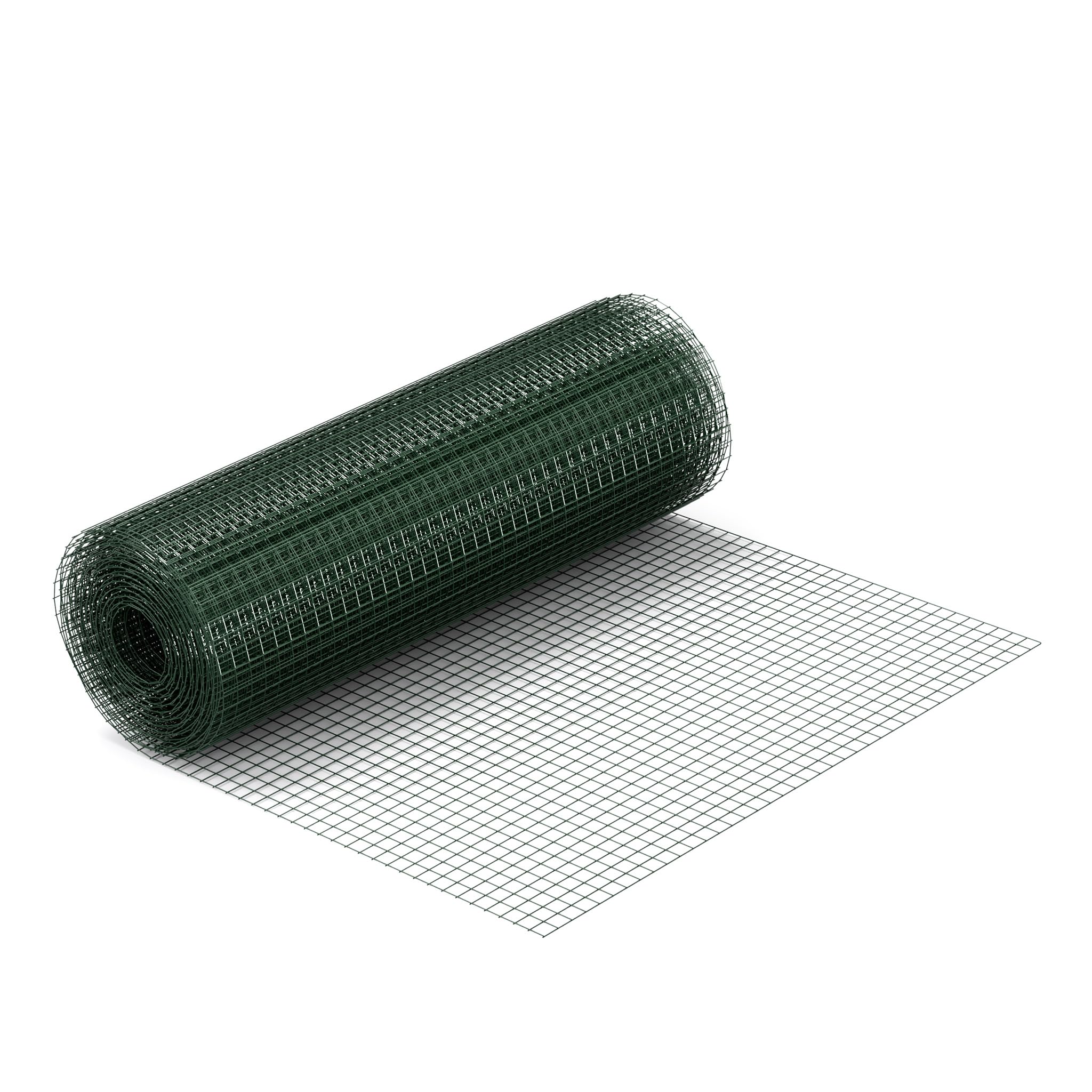 Wiltec Green Wire Mesh 19X19mm Squares 25M Roll, 50Cm Width, Made Of Galvanised Pvc Coated Steel