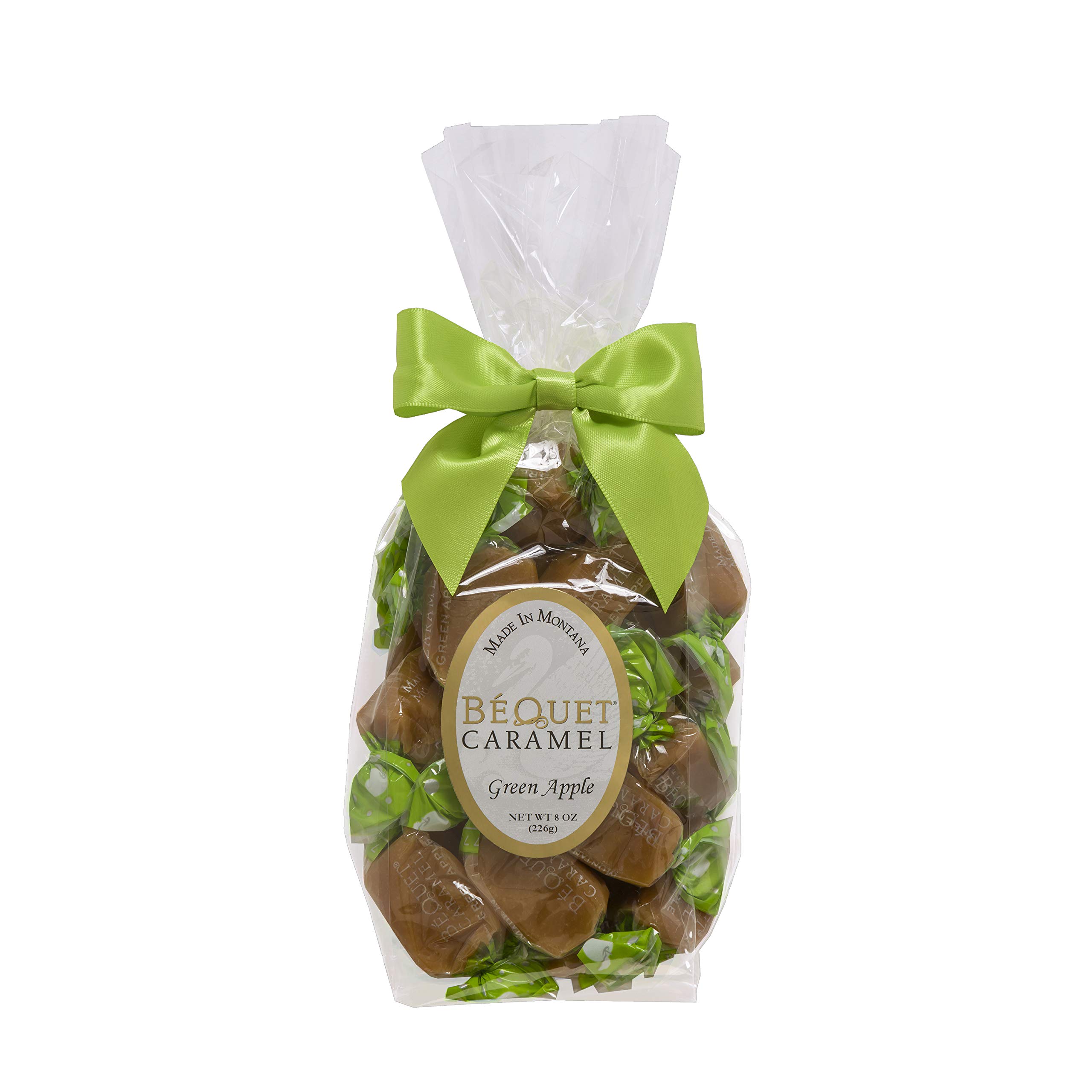 Béquet Caramel - Green Apple Caramel Candy - Gourmet Caramel Candy - Caramel Candy Individually Wrapped - Made in Montana - Kosher (Star D) and Gluten