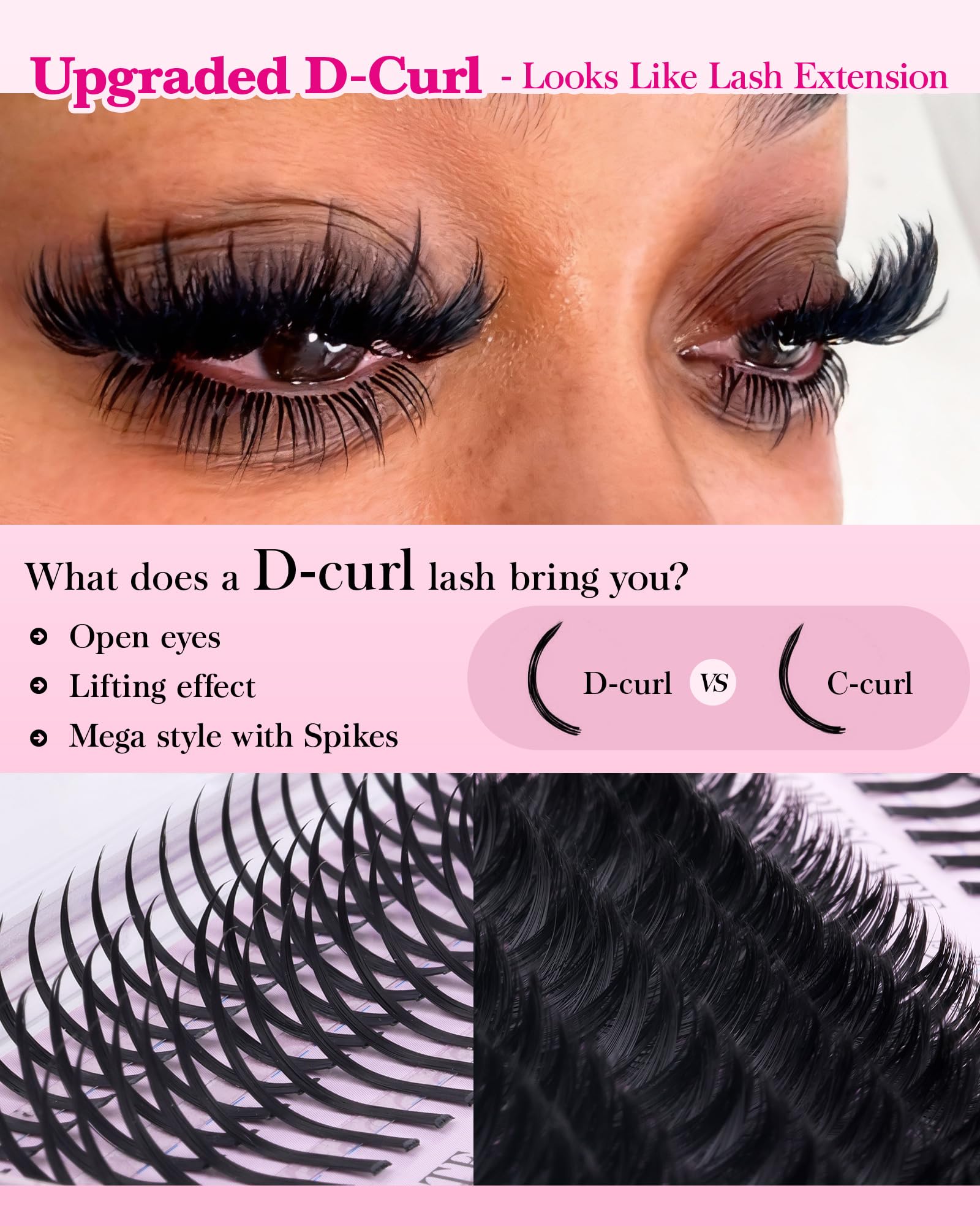 CORUSCATE Brown Lash Clusters with Spikes 60D80D Cluster Eyelash Extensions 12-22mm DIY Spiky Individual Lashes Mega Eyelash Clusters Volume Mink Strip Cluster Lashes: Eyelash Clusters Mini