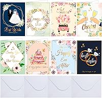 Vista 1 de 24 tarjetas de boda para novia y novio, tarjetas de felicitación de boda surtidas con sobres blancos, tarjeta de felicitación a granel