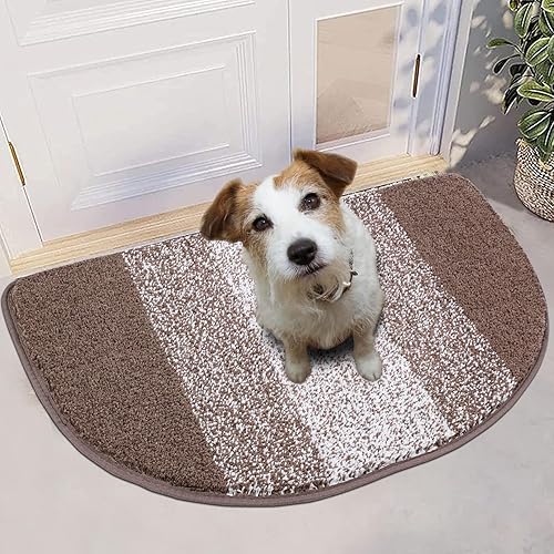 Vaukki Tapete para puerta de entrada, antideslizante, absorbente, atrapador de barro, tapetes interiores de perfil bajo, suaves, lavables a máquina,