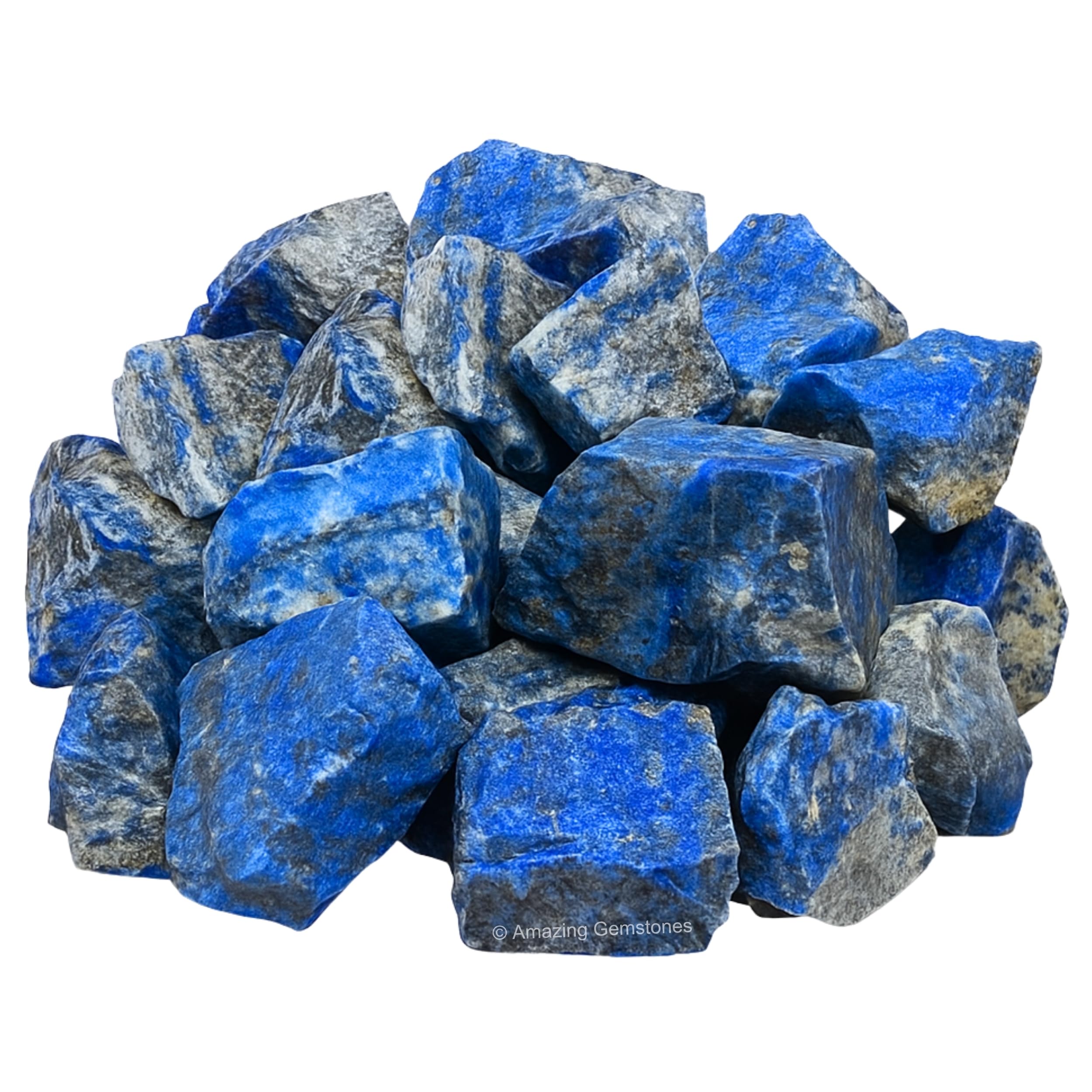 Lapis Lazuli Crystals and Healing Stones, 5 Piece Raw | Certified Healing Crystal Rough Rocks For Tumbling and DIY Projects Gifts - Positive Energy, Chakra Healing, Meditation