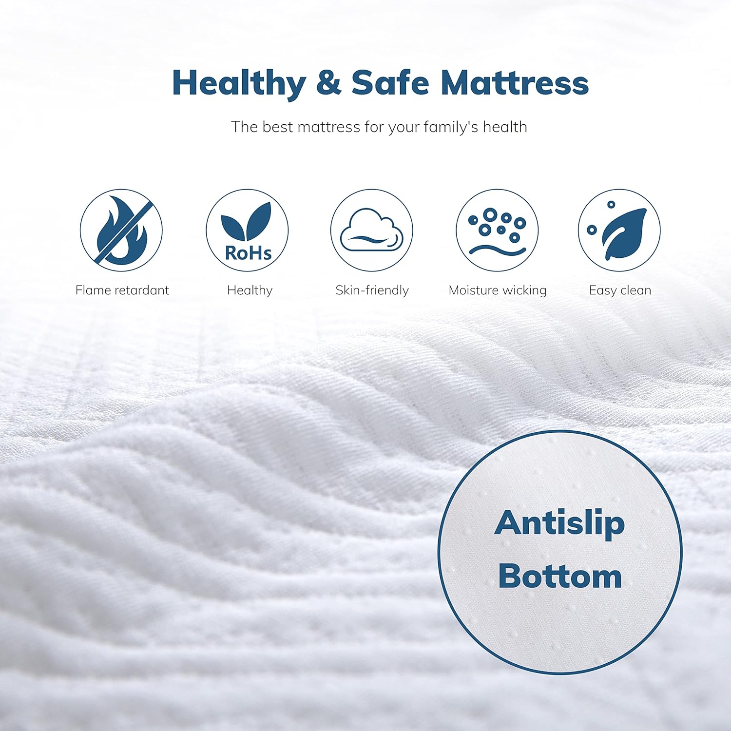 MLILY EGOHOME Queen Memory Foam Replacement Mattress Sleeper 4.5-Inch for Convertible Sleeper Sofa and Couch Beds, Cooling Gel Green Tea Mattress in a Box, 72”×58”×4.5”, Sofa Not Included