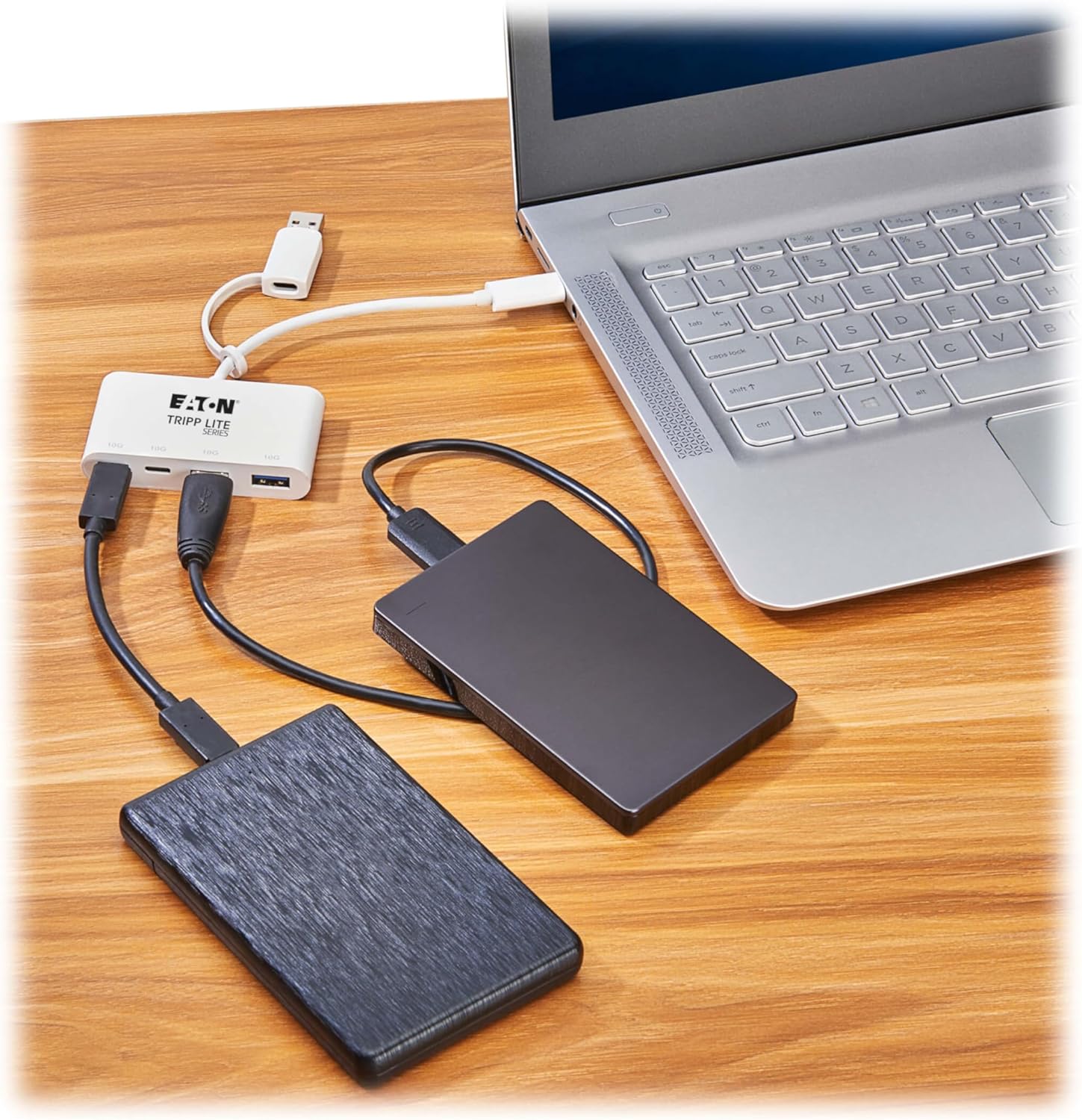 Tripp Lite 4-Port USB-C Hub for Laptop, 2 USB-A & 2 USB-C Ports - USB 3.2 Gen 2 with 10 Gbps Data Transfer, Thunderbolt 3 Compatible, No Software Needed, White, 3-Year Warranty (U460-004-2A2C-3)