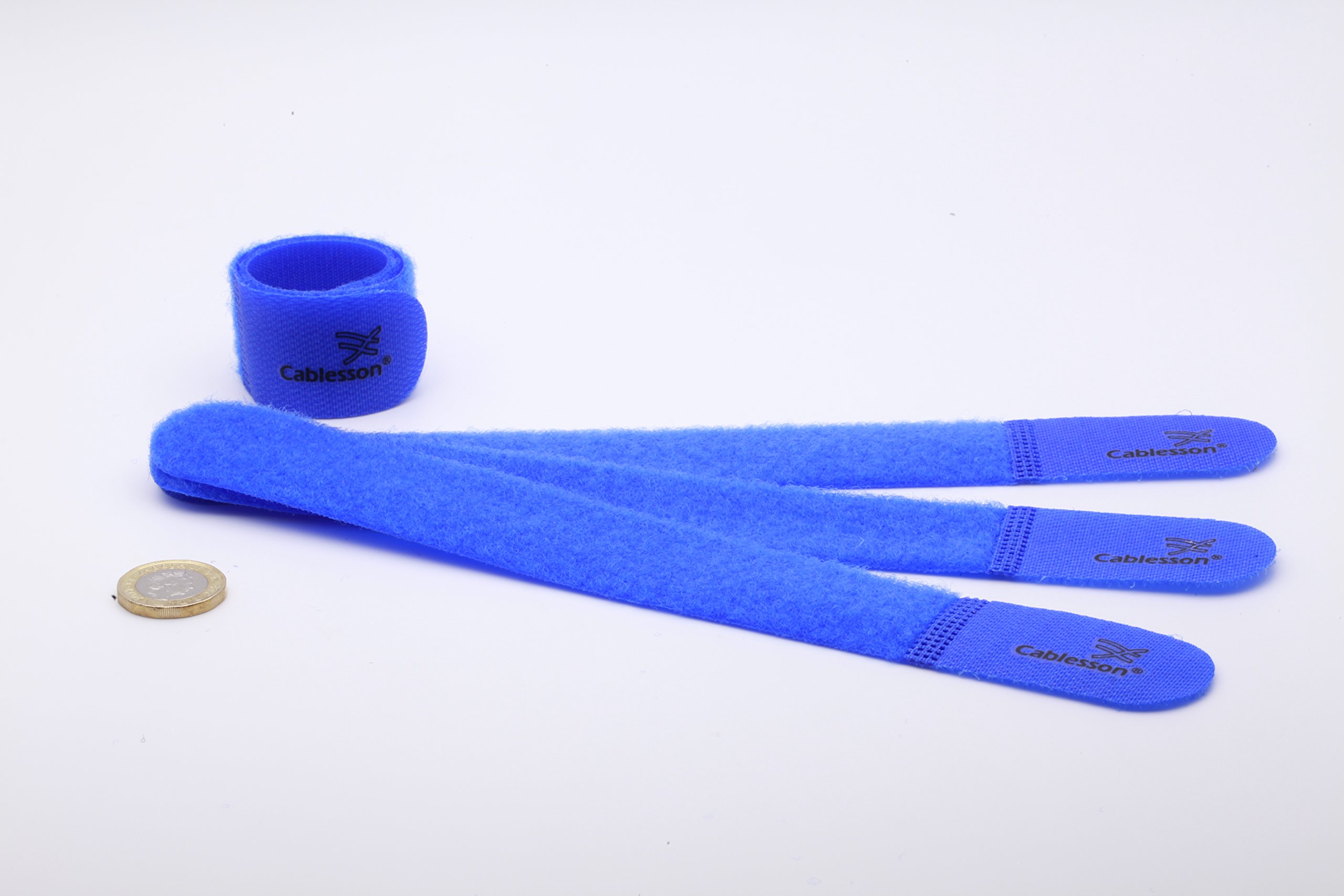 Cablesson, Chunky Pack, Reusable Releasable Hook and Loop Nylon Self-Gripping Cable Ties, Straps and Keep wire cord tidy