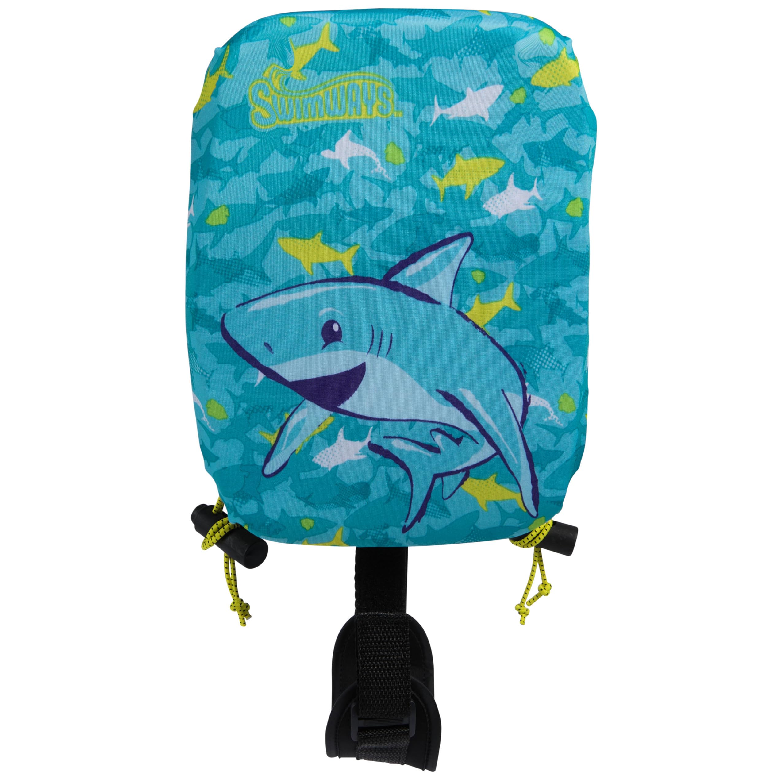 SwimWays Power Swimr - Chaleco de natación para piscina al aire libre para niños, flotador de piscina ajustable para entrenamiento de natación, mediano, tiburón