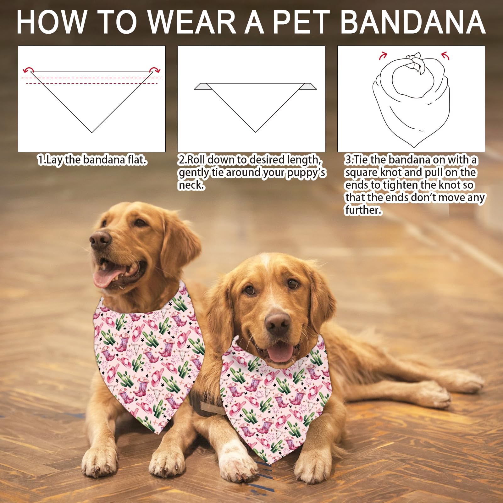 arricraft 1 Pc Cowboy Theme Dog Bandana - Image 4