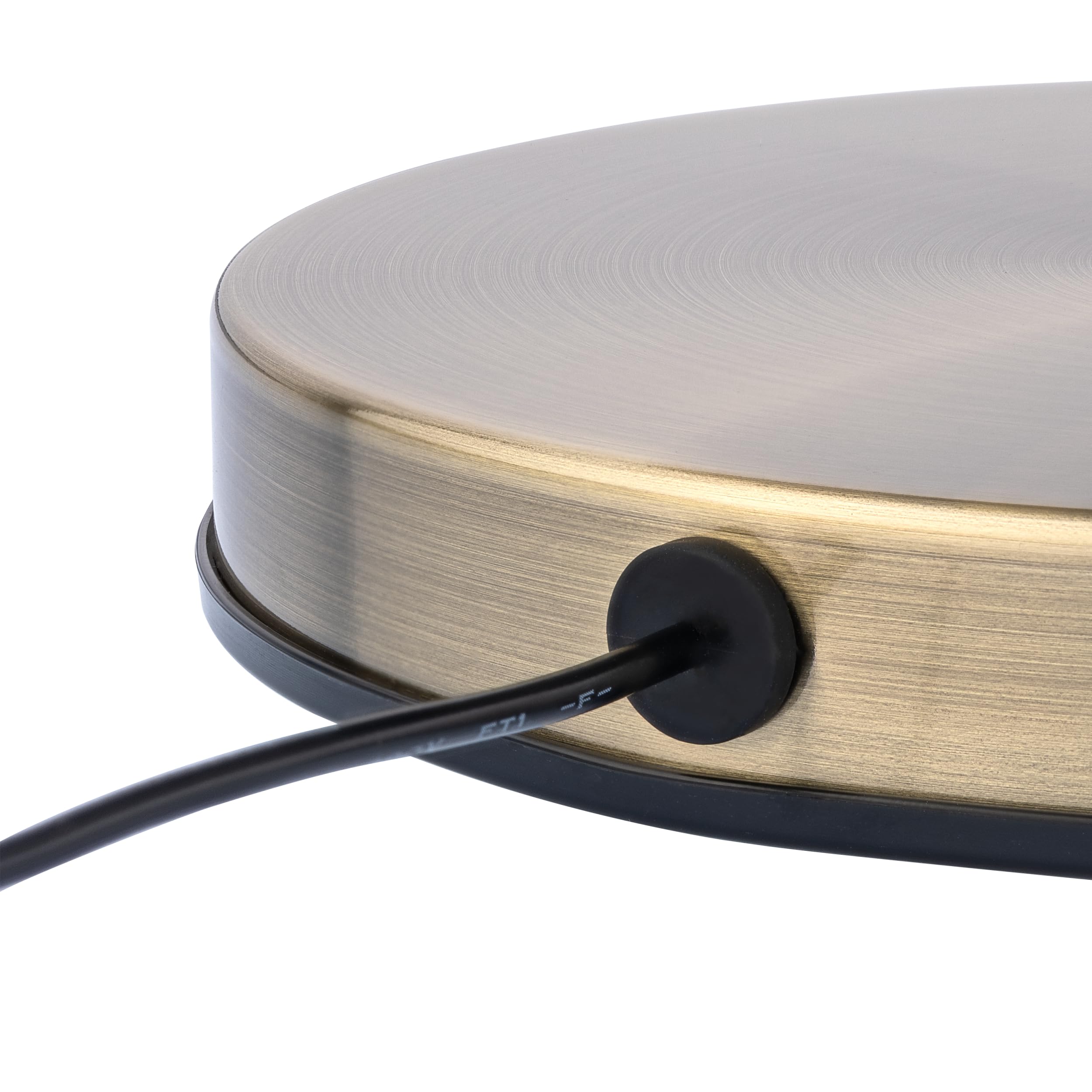 TROIKA Globus beleuchtet 25 cm TERRA LIGHT Licht LED Globus auf antikgoldfarbenem gebürsteten Metallfuß inkl. Ladestecker weicher Filzboden bewegliche Achse in bronzefarben, dunkelblau
