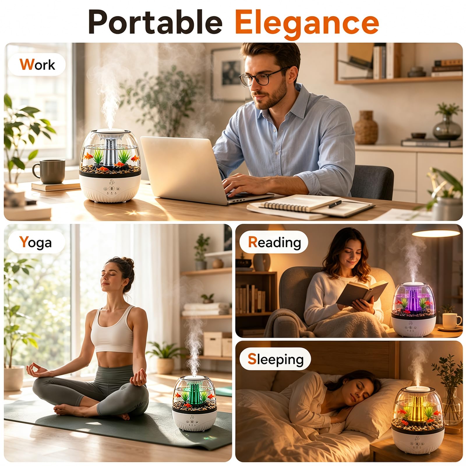 Humidificateur 3 en 1 en forme de gouttes de pluie, 350 ml, diffuseur d'aromathérapie avec micro paysages, LED 7 couleurs, 2 réglages de minuterie, diffuseur d'arômes pour huiles essentielles pour la