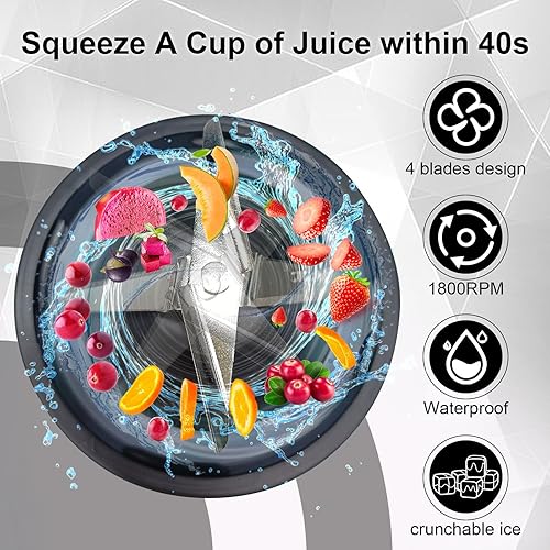 Miniatura 7 de Licuadora portátil para batidos y batidos, 2 vasos de licuadora portátiles, licuadora personal pequeña inalámbrica de 17 y 10 onzas con cepillo para