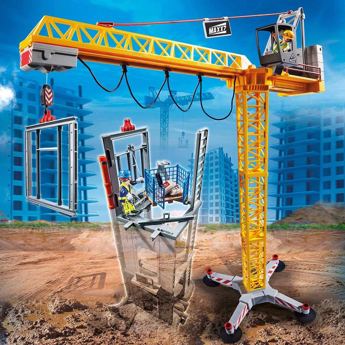 PLAYMOBIL City Action 70441 RC-Baukran mit Bauteil, ab 4 Jahren