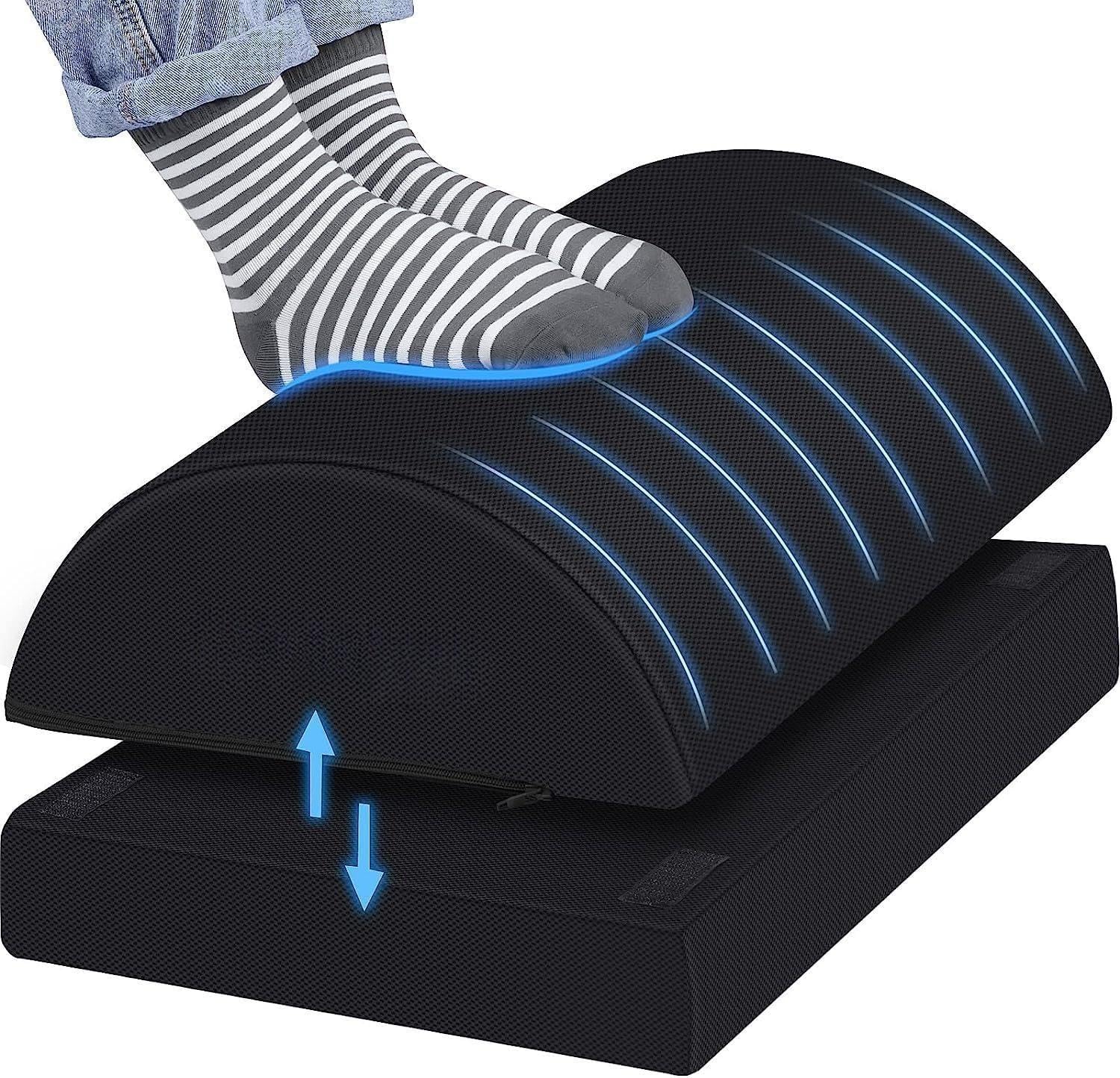 Foot Rest for Under Desk at Work Versatile Foot Stool with Washable Footrest