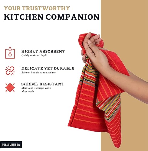Miniatura 2 de TEXAS LINEN CO. Juego de 4 toallas de cocina de 100 % algodón, 16 x 28 pulgadas, multiusos, secado de cocina, restaurante, bar, limpieza, altamente