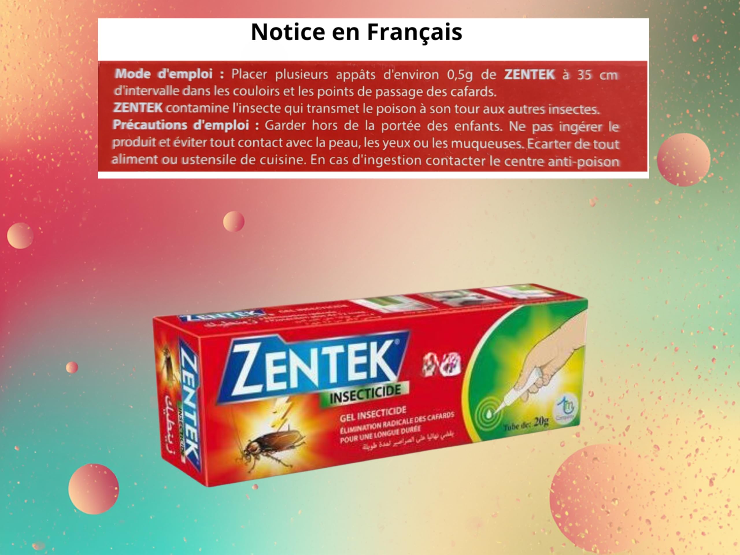 Gel Anti Cafards Extermination Totale En 24/48 h