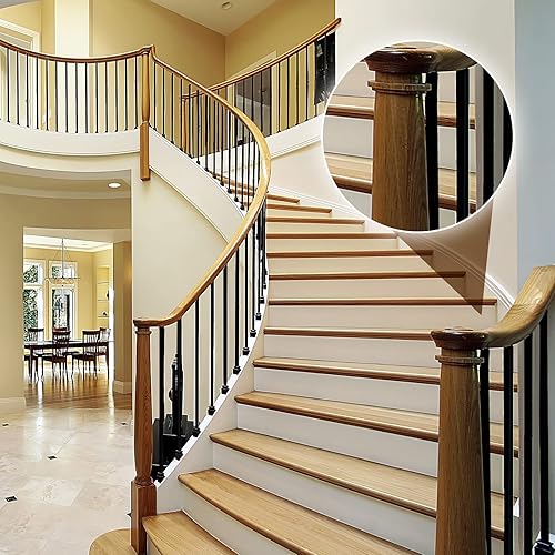 Miniatura 3 de Dunzy Balaustres de Cubierta de 1/2" x 44" Hierro Forjado Liso Balaustres de Metal Negro Balaustres Huecos de Hierro Varillas para Escalera