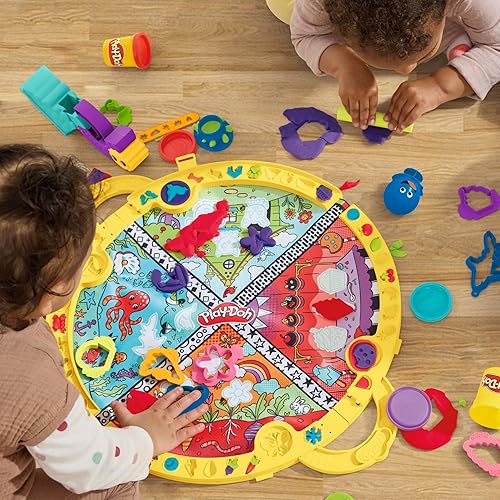 Miniatura 5 de Play-Doh Juego de iniciación Fold & Go Playmat con 19 accesorios, juguetes preescolares para niñas y niños de 3 años en adelante, artes y