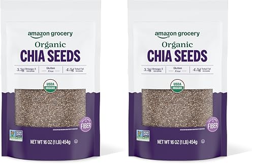 Amazon Grocery, Organic Chia Seeds, 16 Oz (Pack of 2)