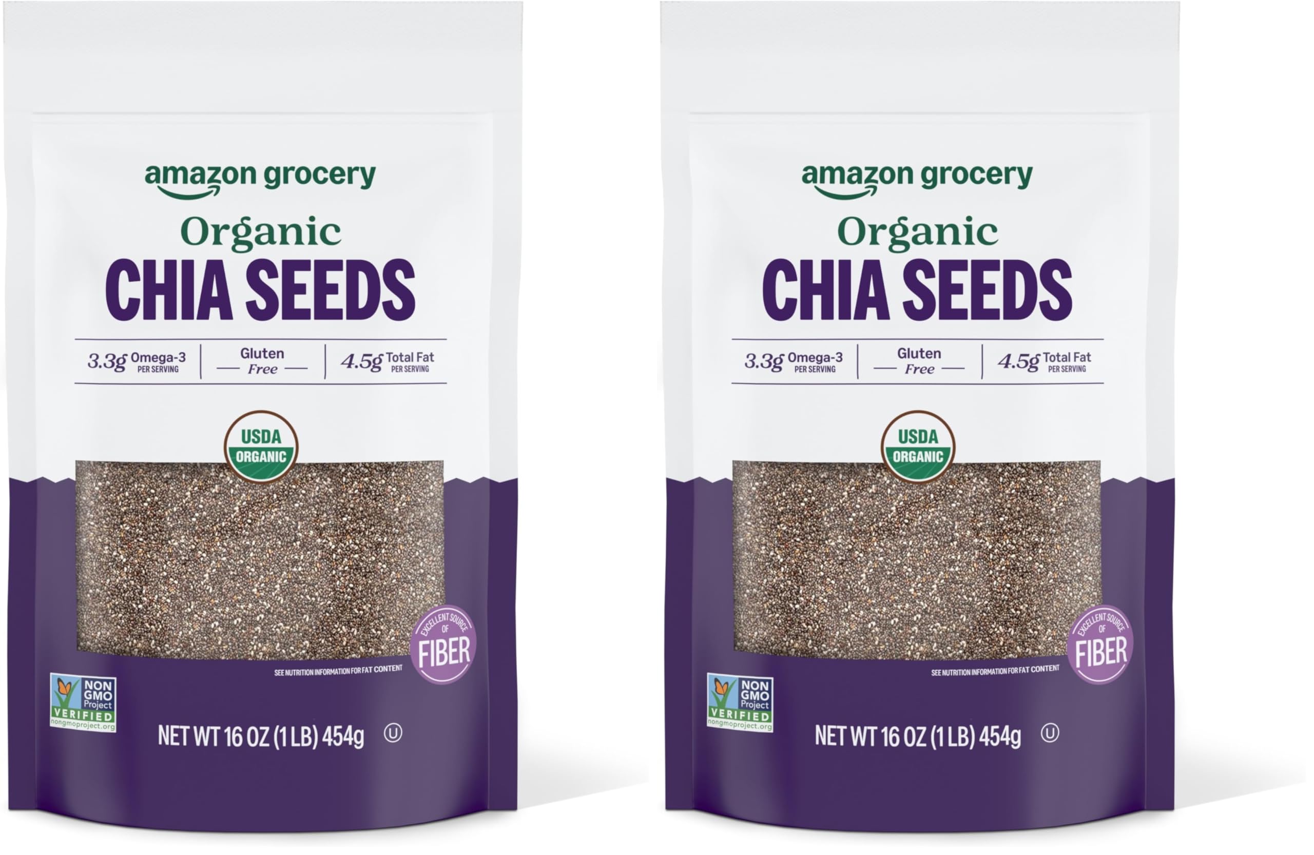 Amazon.com : Amazon Grocery, Organic Chia Seeds, 16 Oz (Pack of 2