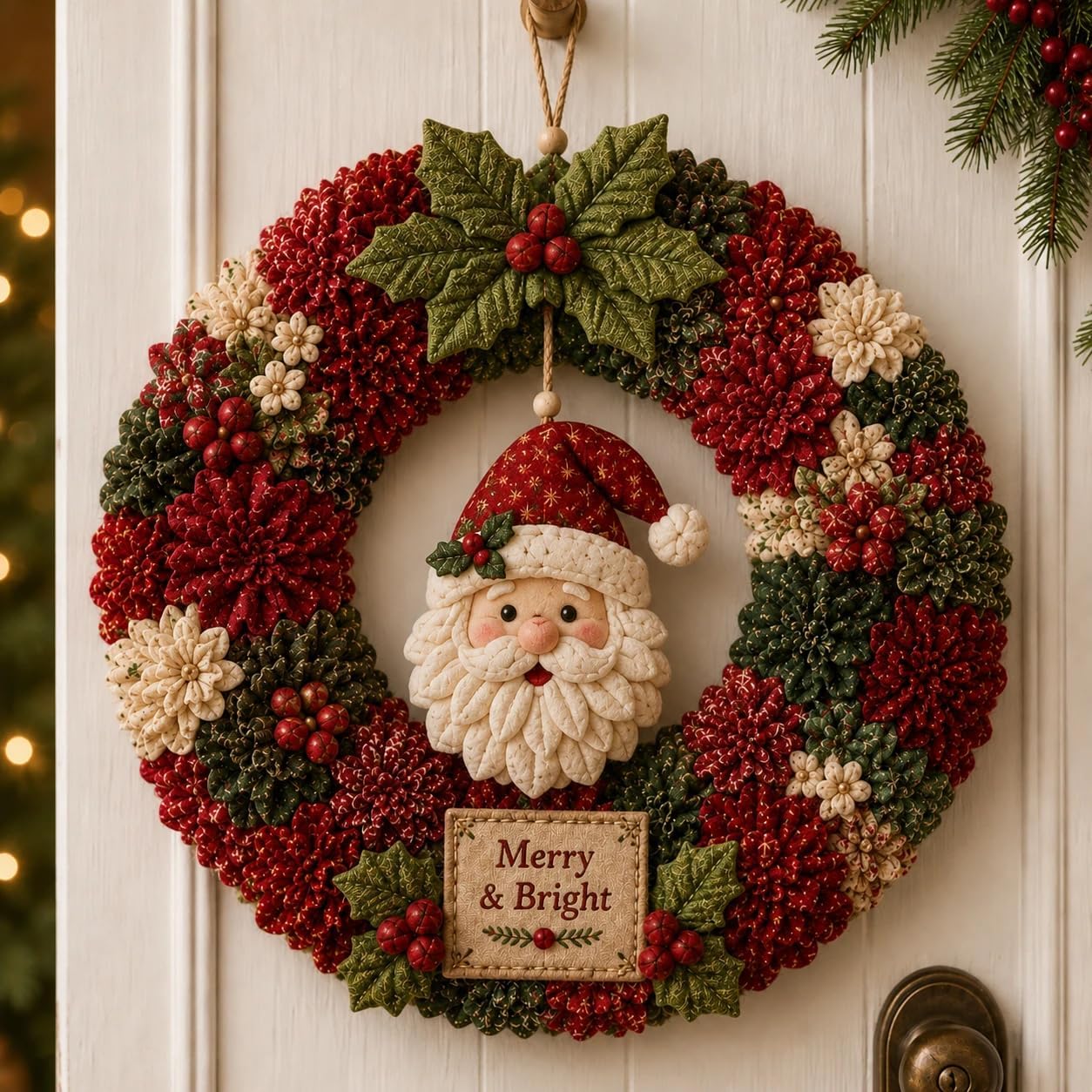 3D Fabric Poke Wreath DIY Kit, Christmas Wreath DIY Kit for Adults (D), 1 - Image 4