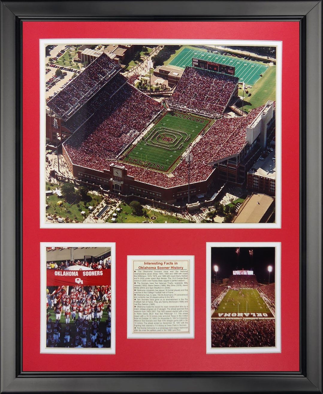 Legends Never Die University of Oklahoma - Memorial Stadium Framed Photo Collage, 16" x 20"