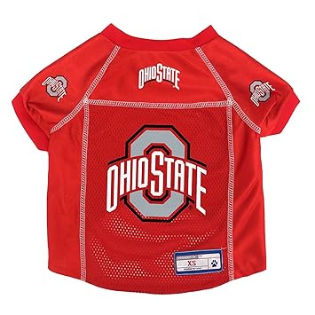 NCAA Ohio State Buckeyes Pet Jersey, Sm, Light Red