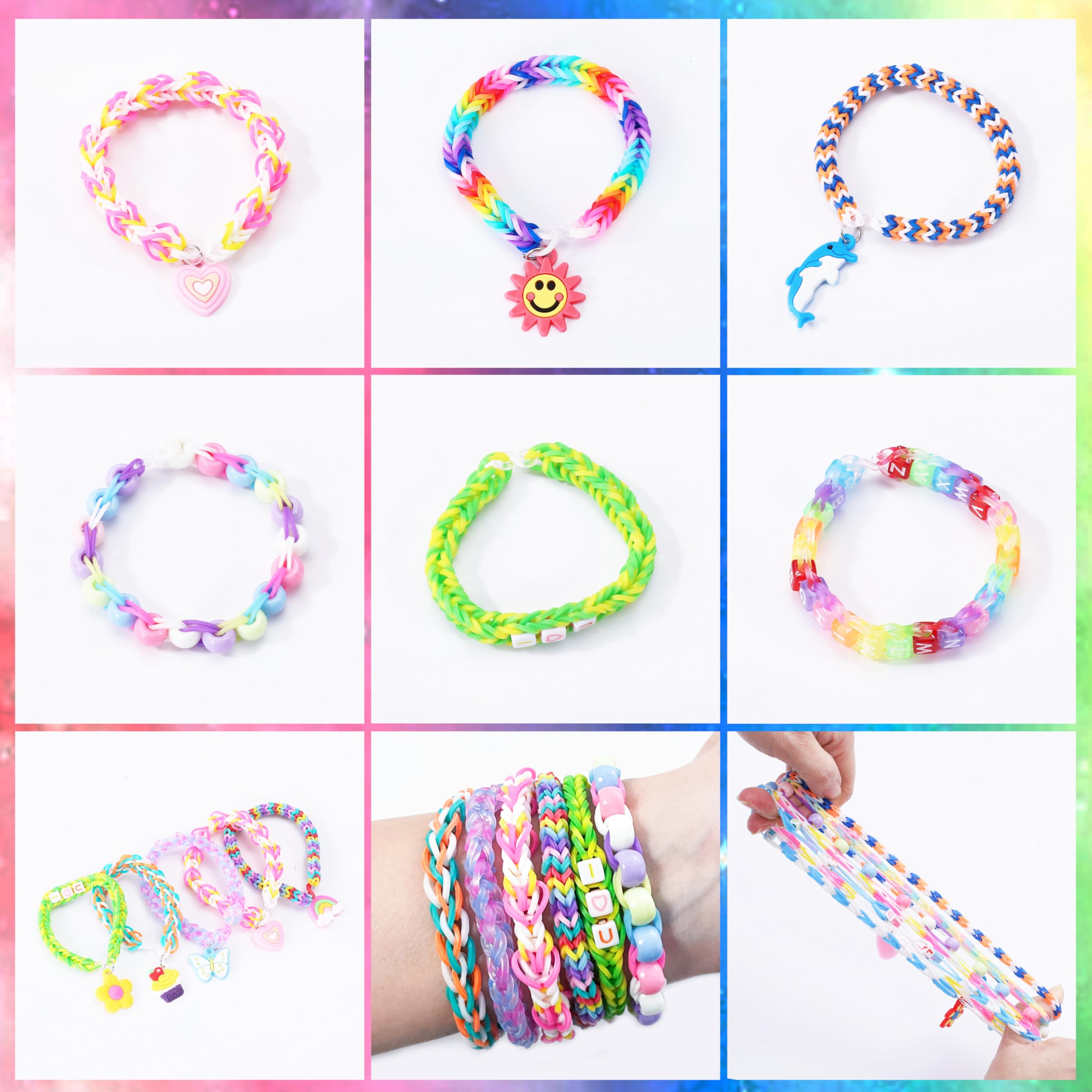 LUZOON Elastici per Braccialetti Kit XXL, 12000+ PCS 30 Colori Kit Braccialetti Bambina Loom Bands Con Scatola a Tre Strati Fai da te di Gomma Bracciale Compleanno di Regalo (Viola)