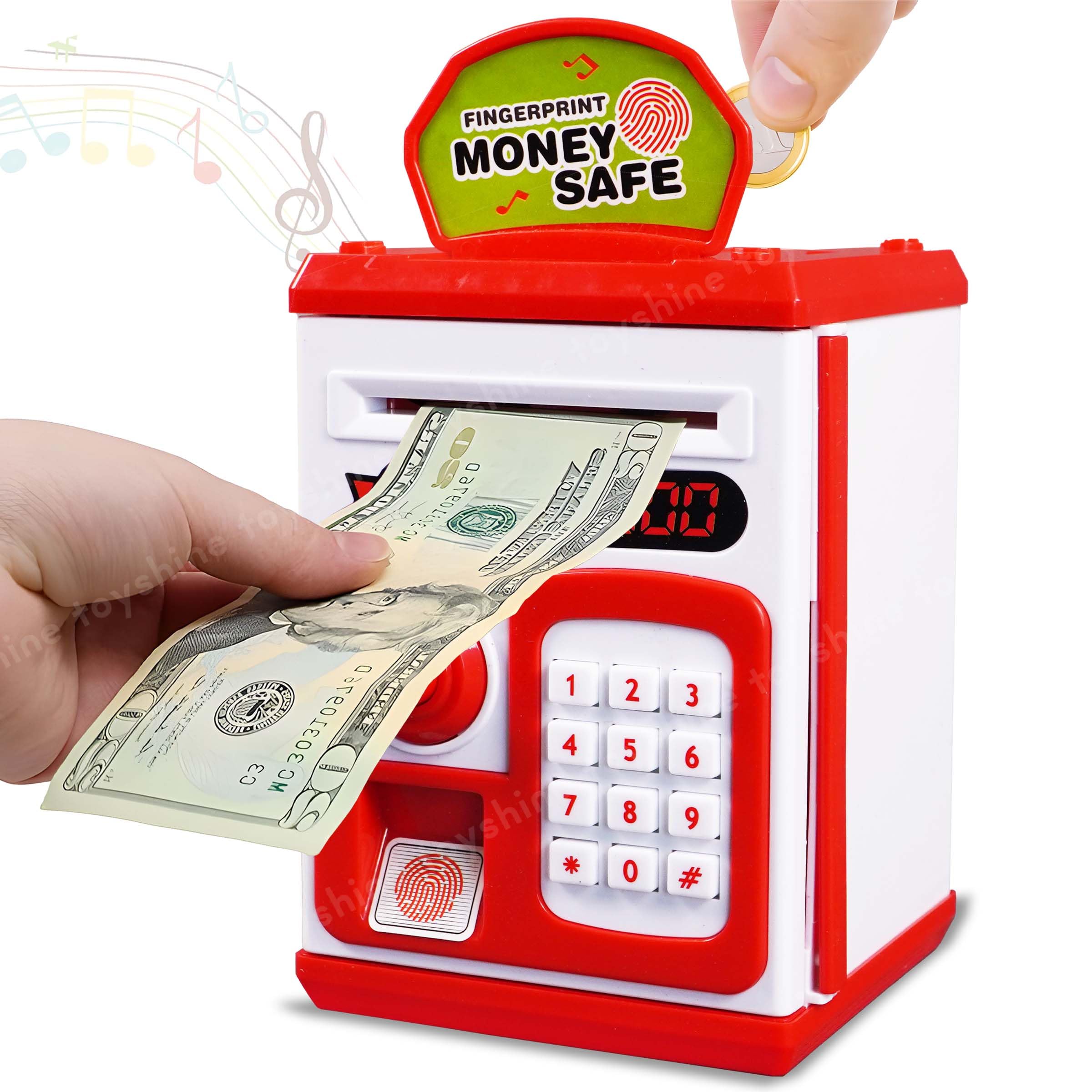Toyshine Money Safe Kids With Finger Print Sensor Piggy Savings Bank With Electronic Lock, Pink (B09XJ9CC1H) Amazon Price History, Amazon Price Tracker