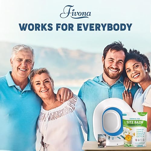 Miniatura 6 de Fivona Kit de baño 2 en 1 sobre el asiento del inodoro con sal de Epsom con mezcla de aceites esenciales para hemorroides y cuidado posparto, ideal
