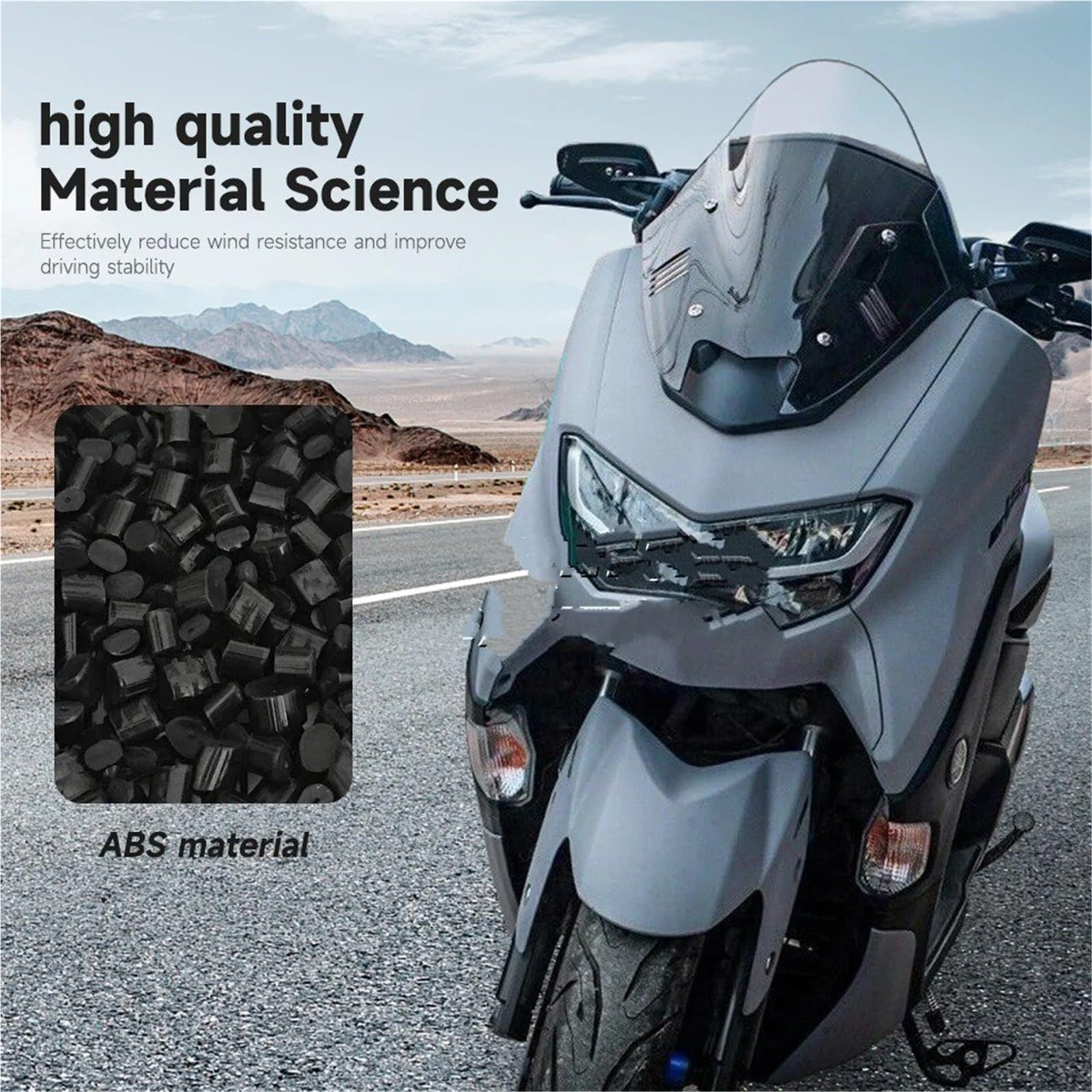 Parabrisas Cúpula Windshield para Nmax155 para N-MAX 155 N-max155 2020-2024 Parabrisas Delantero De Motocicleta Protector Pantalla Viento Deflector(Black)