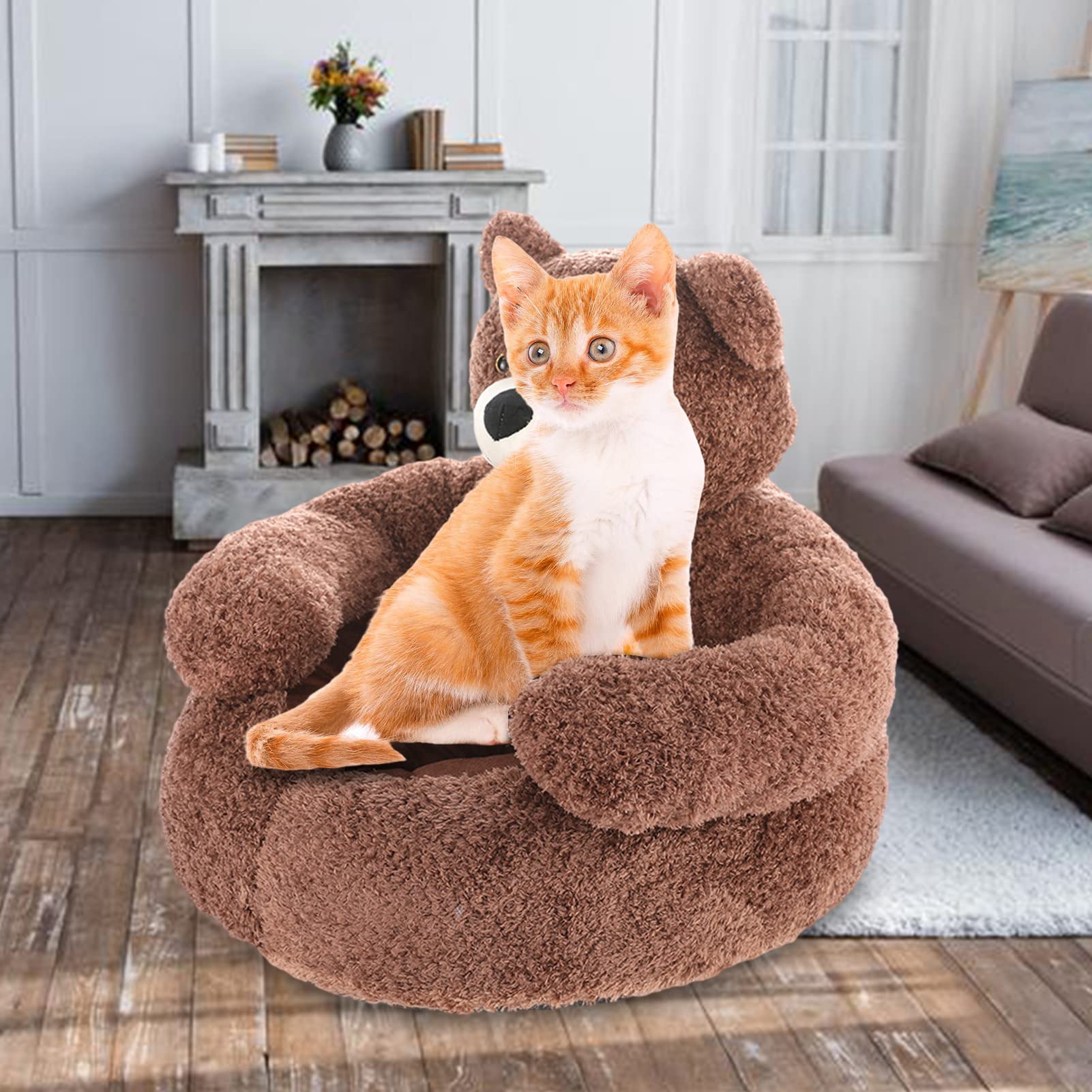 Plüsch Hundebett In Bärentatzenform – 80x80x42 Cm, Rosa, Für Mittelgroße Hunde/Katzen