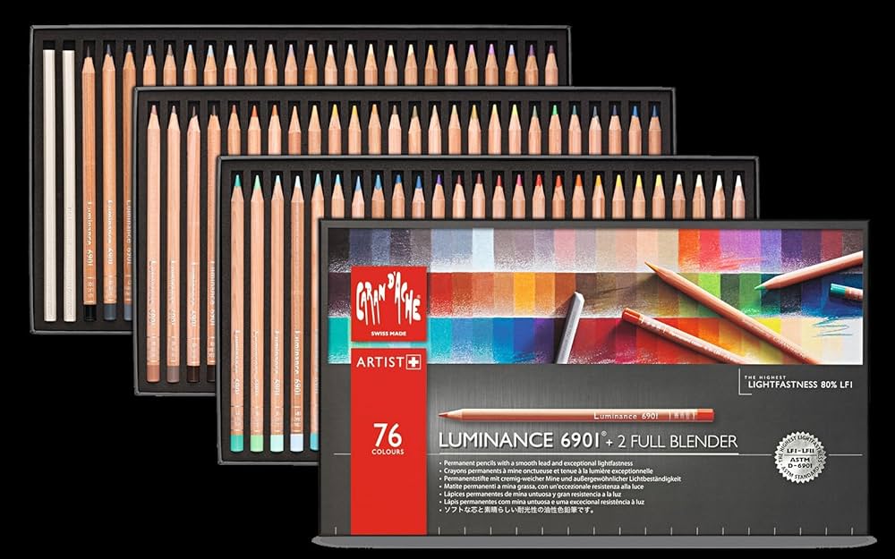 CARAN d'ACHE LUMINANCE 6901 76色セット Kredki Caran d'Ache Luminance 6901, 20 kolorów - zestaw