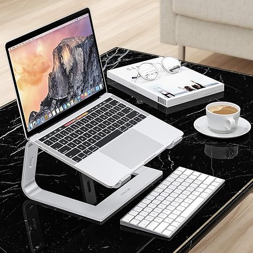Miniatura 8 de OMOTON - Soporte desmontable de aluminio para laptop en escritorio compatible con MacBook Air Pro Dell HP Lenovo y todas las laptops 11-16 pulgadas