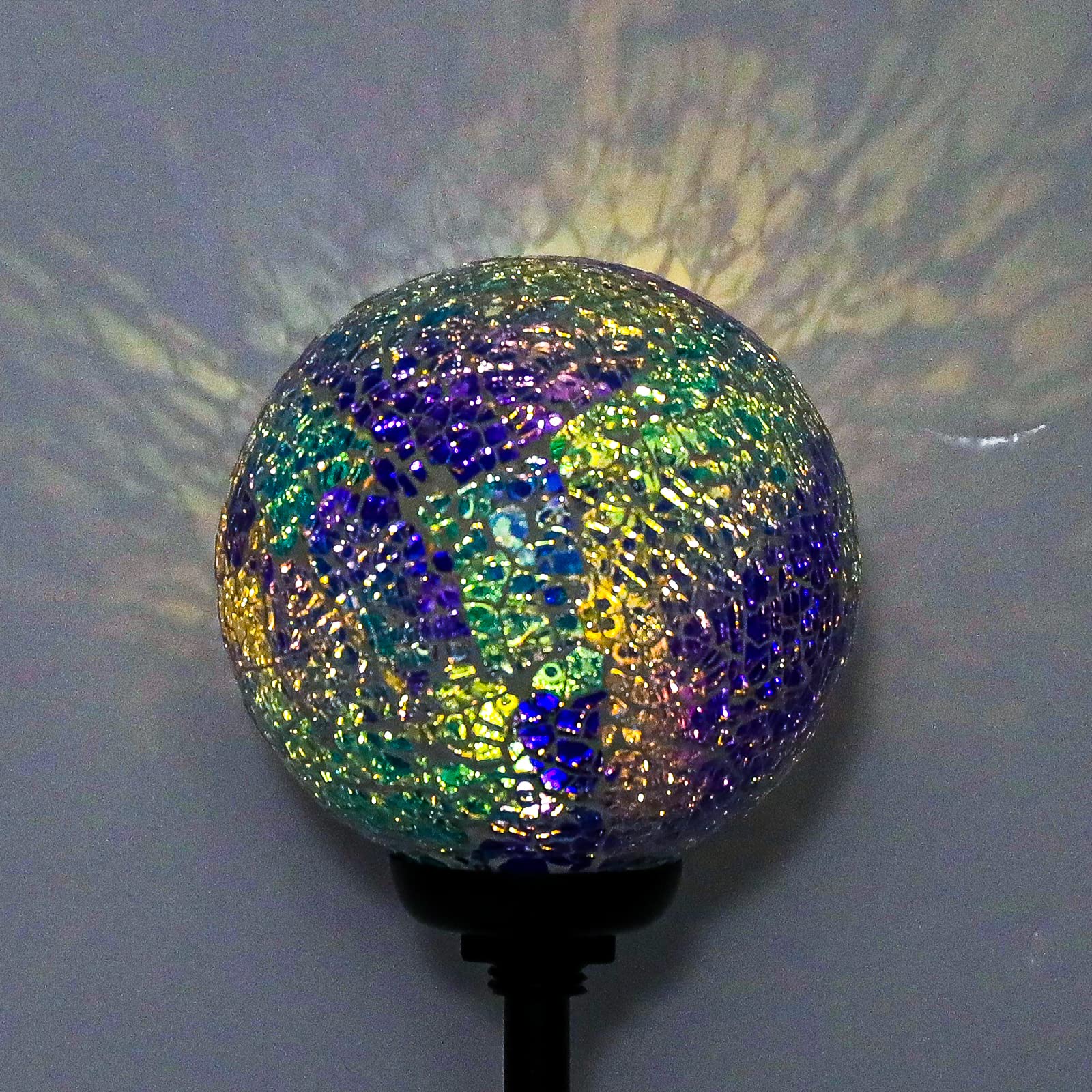 VCUTEKA Decorative Solar Garden Lights, 3.5' Mosaic Globe Stake 2 Pack — product photo