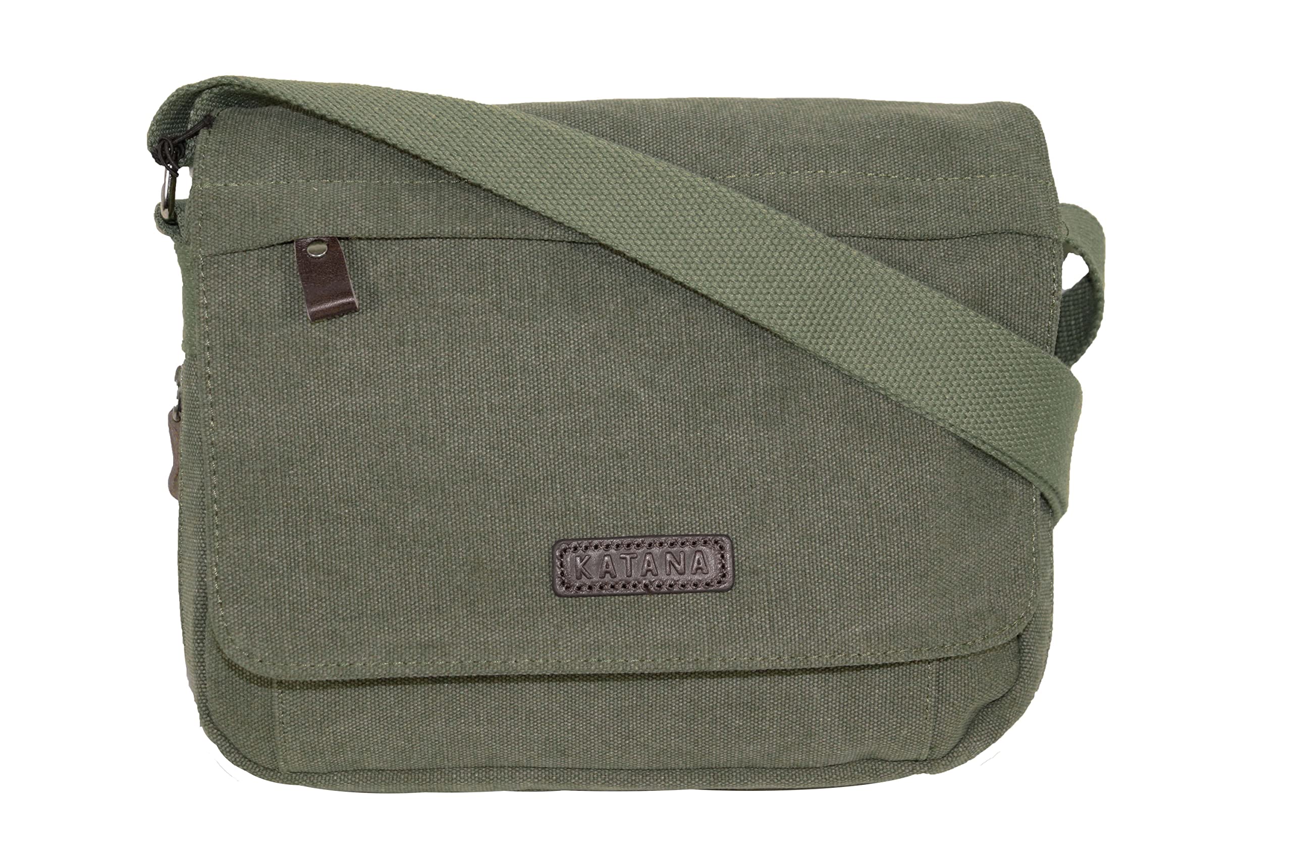 KTANA Petit sac besace sac bandoulière unisexe toile garni cuir réf 6514 (6 couleurs disponible)
