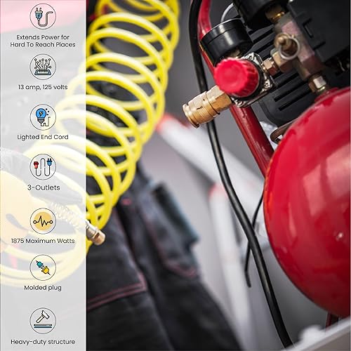 Miniatura 4 de Go Green Power Inc. GG-15100 - Cable de extensión resistente 143, 100 pies, color naranja