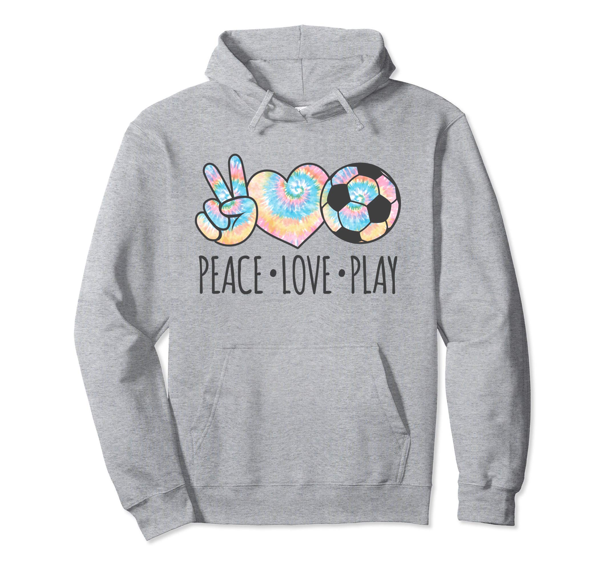 Tie Dye Soccer for Teen Girls | Peace Love Play Pullover Hoodie